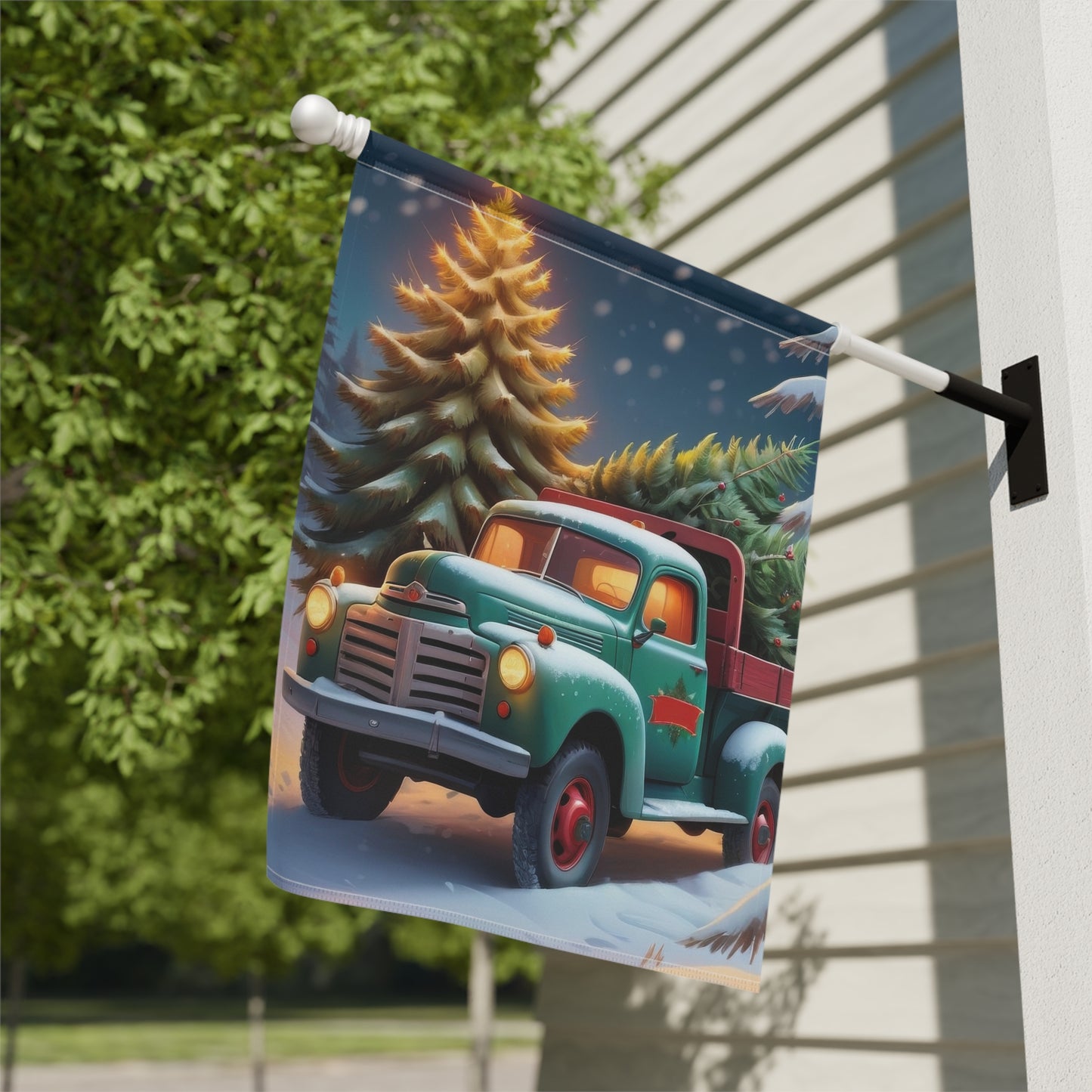 Old Fashioned Truck Holiday Garden Flag