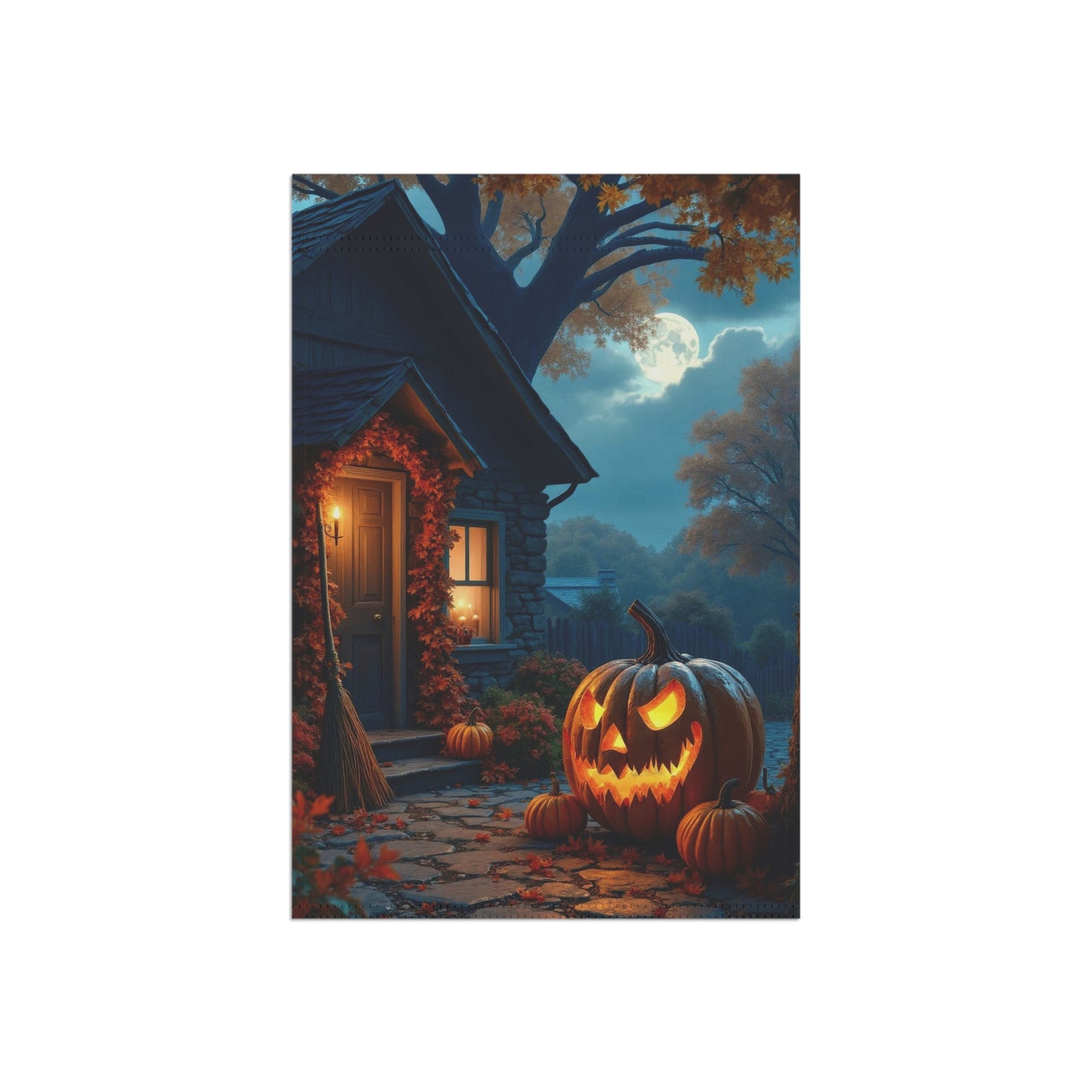 Rustic Halloween Pumpkin Garden Flag