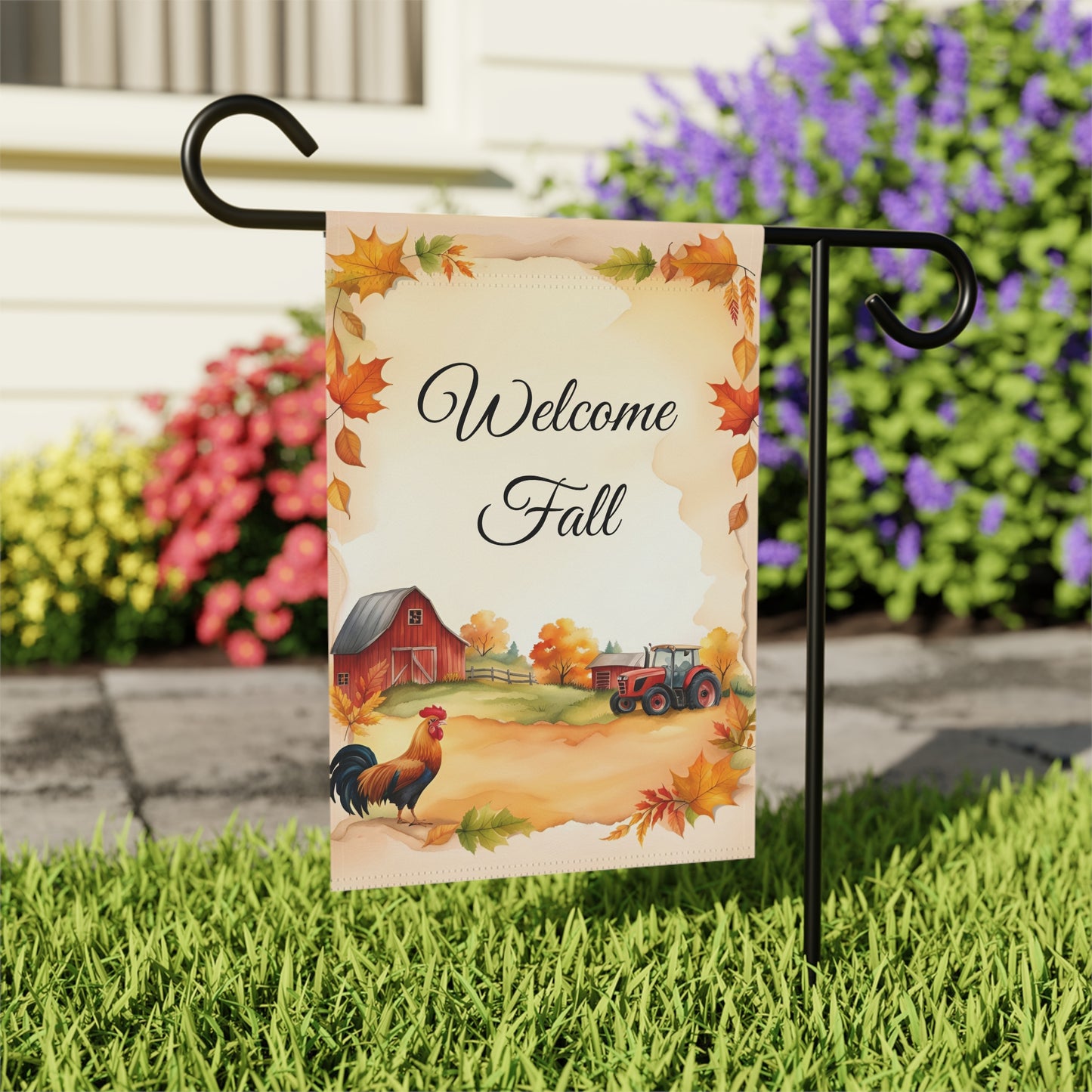 "Welcome Fall" Farmhouse Garden Flag