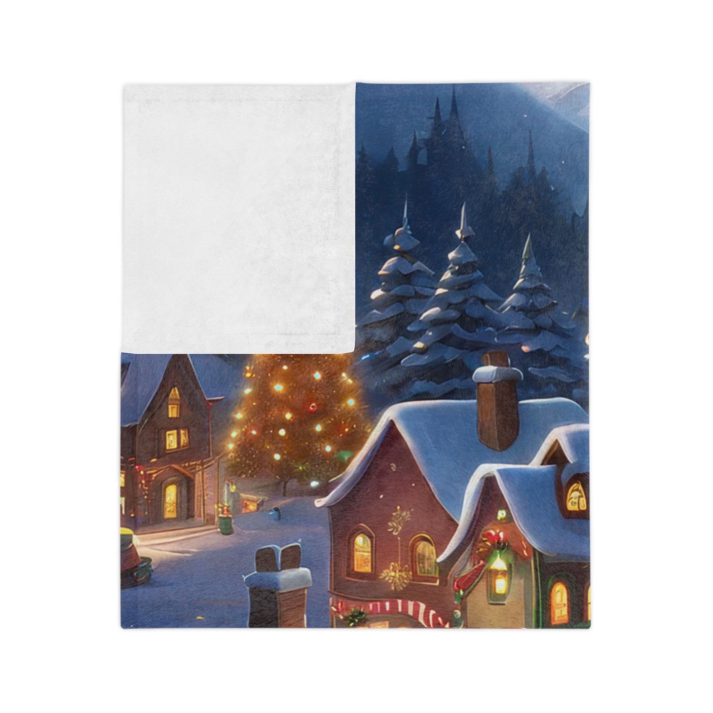 Enchanting Christmas Town Plush Blanket