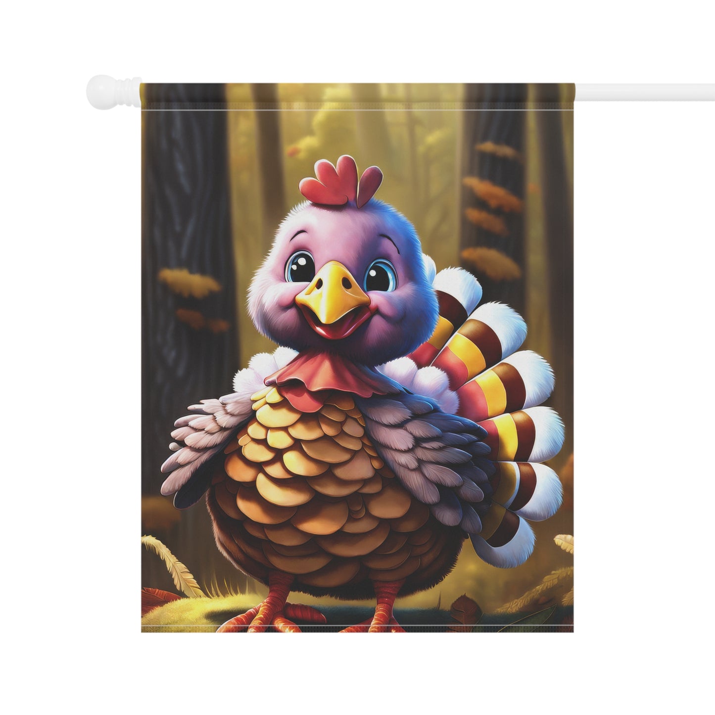 Adorable Thanksgiving Turkey Garden Flag