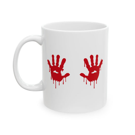 Bloody Handprints Horror Coffee Mug