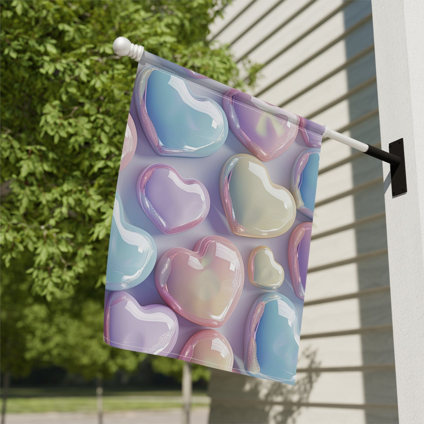 Pastel Hearts Garden Flag