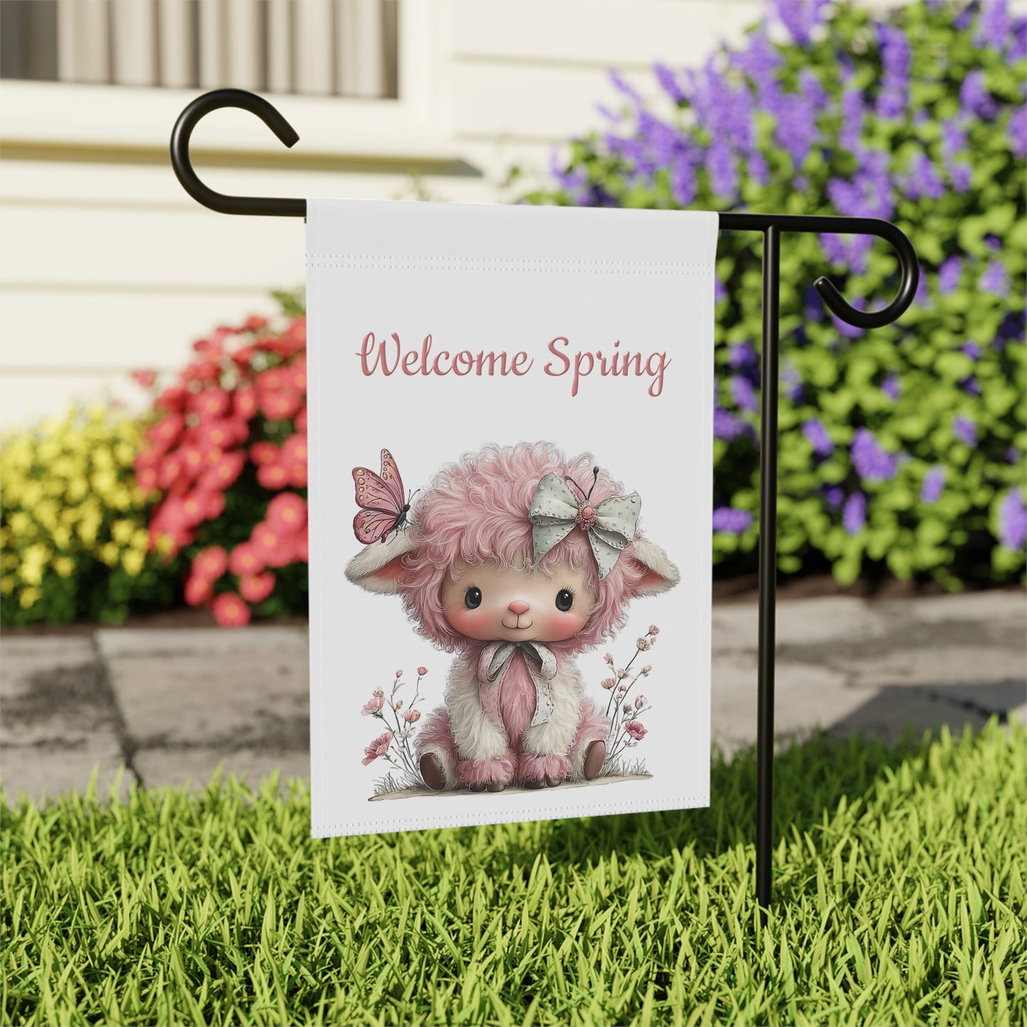 Flutter & Bloom Lamb Welcome Flag