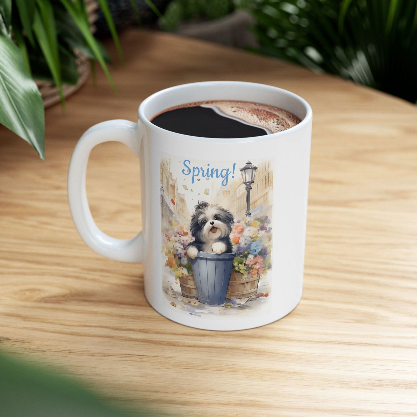"Spring!" Puppy Coffee Mug