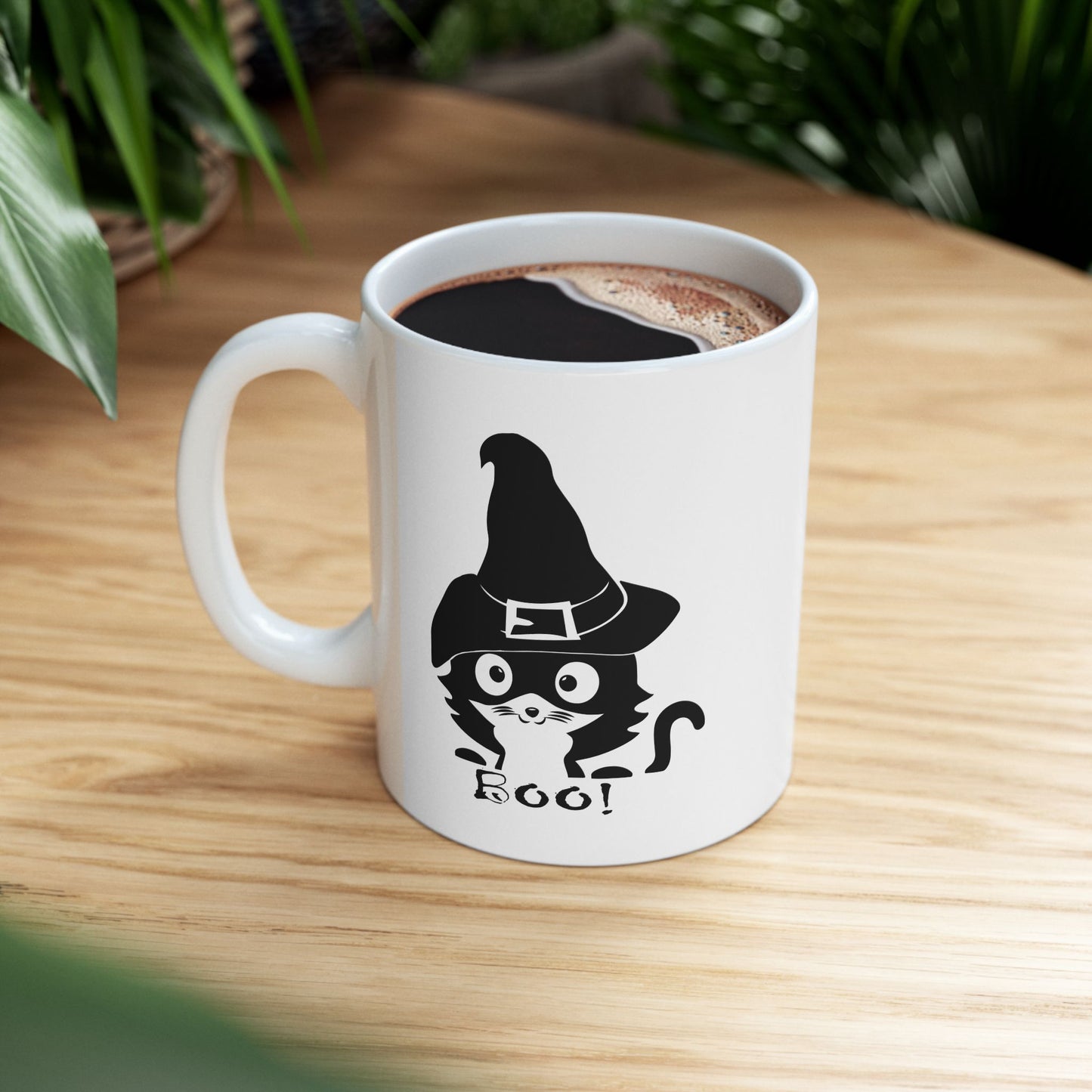 Cute Halloween Witch Cat Coffee Mug