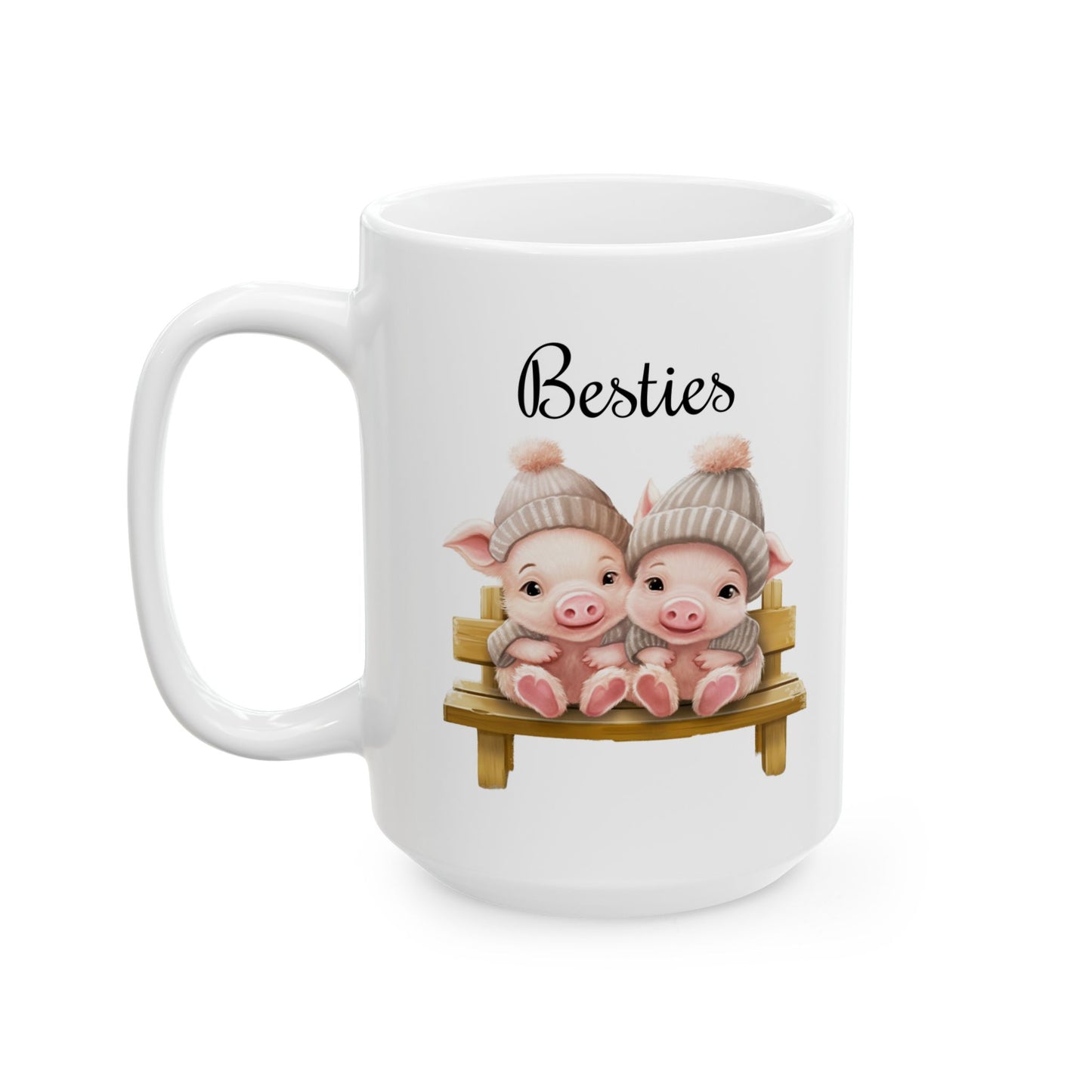 "Besties" Cute Piglet Coffee Mug