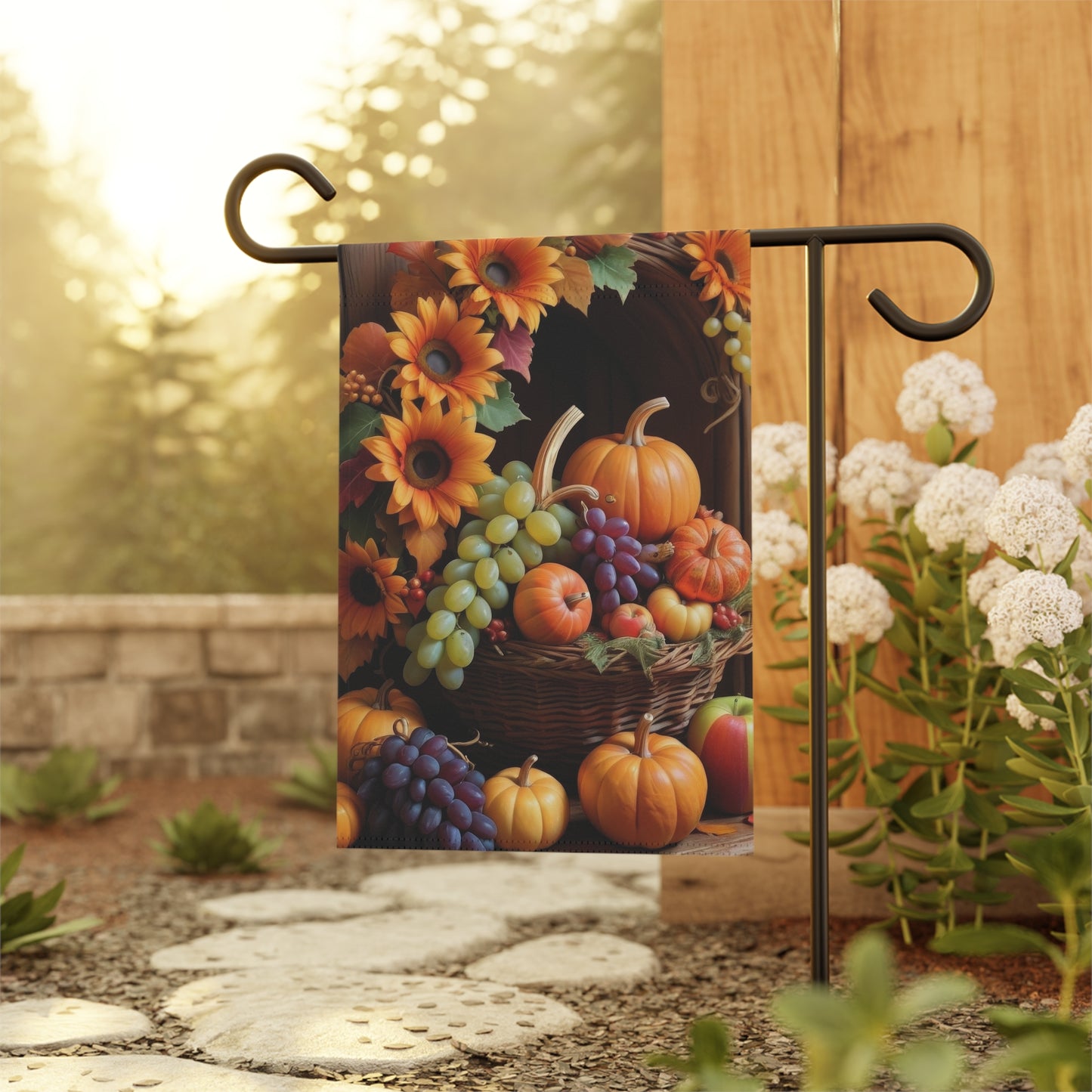 Harvest Basket Thanksgiving Garden Flag