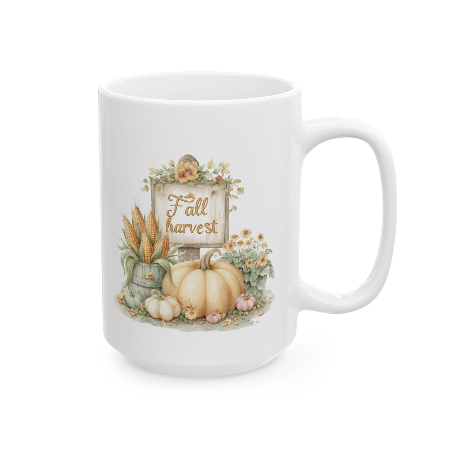 Fall Harvest Watercolor Coffee Mug