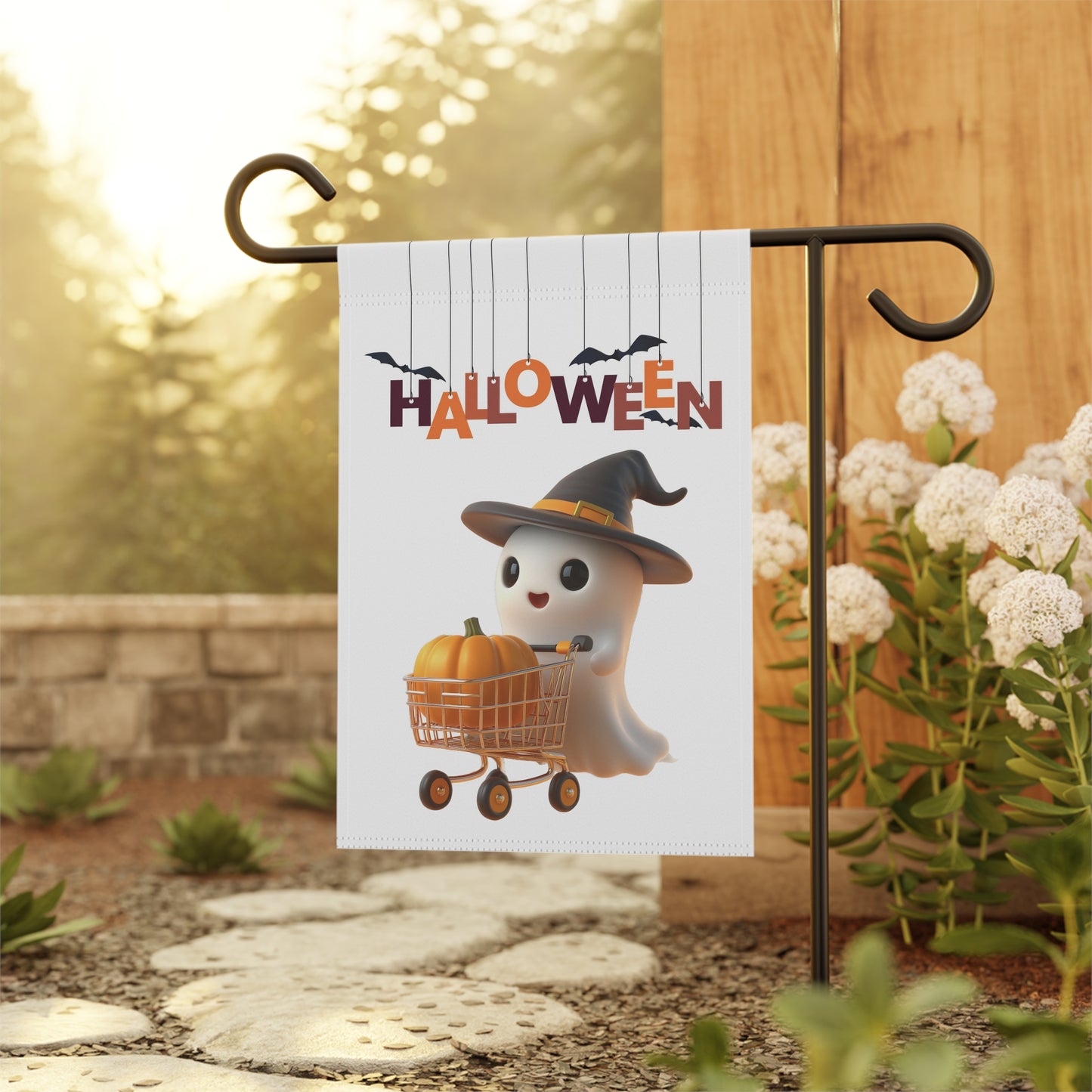 Cute Halloween Ghost Garden Flag
