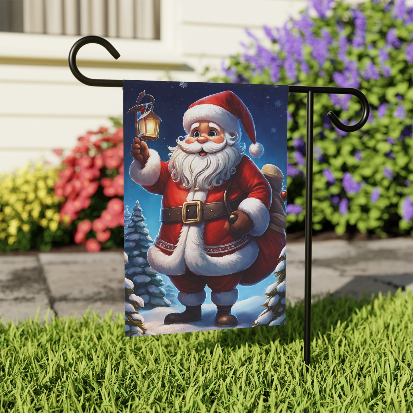Jolly Classic Santa Holiday Garden Flag/ House Banner