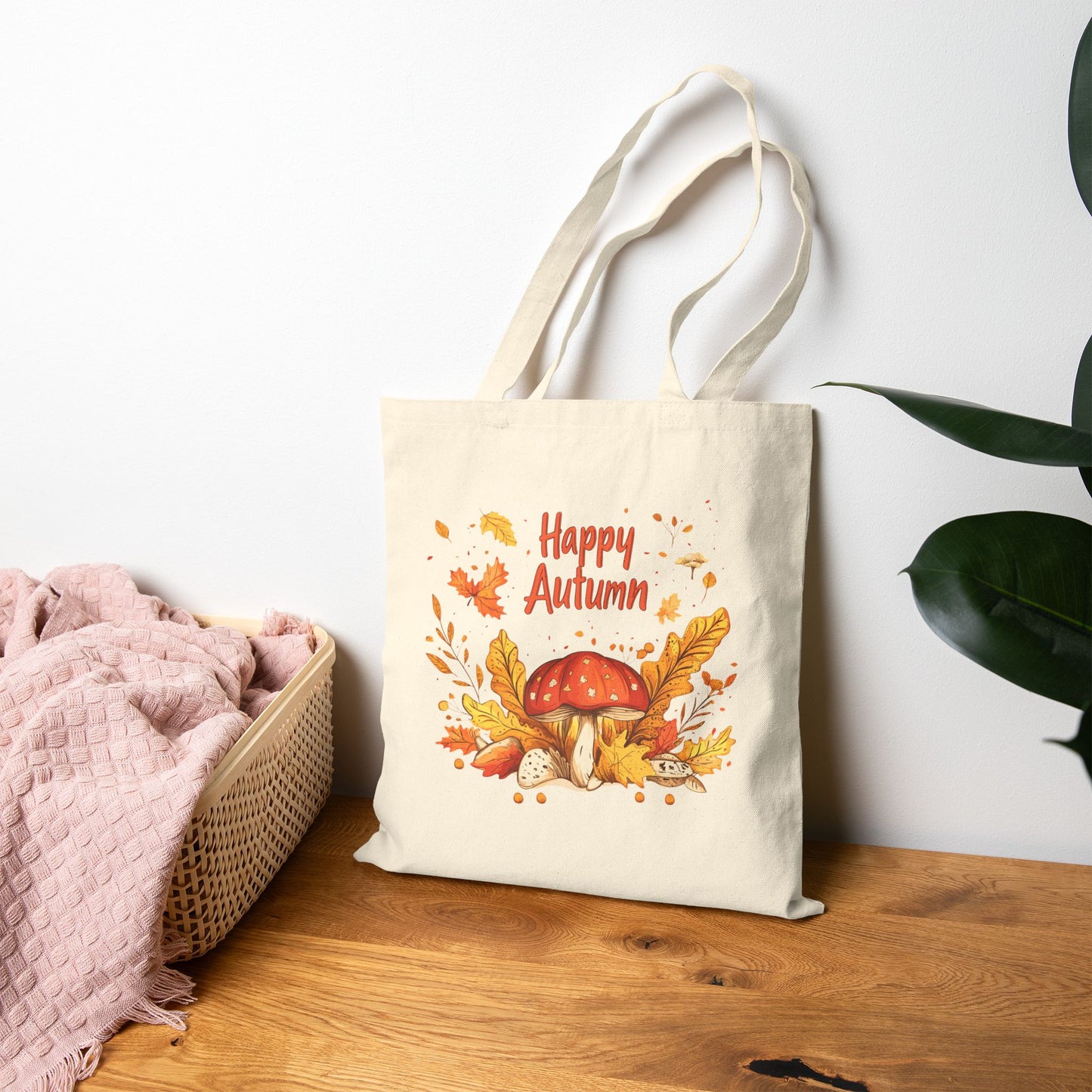 Fall Harvest Mushroom Tote Bag