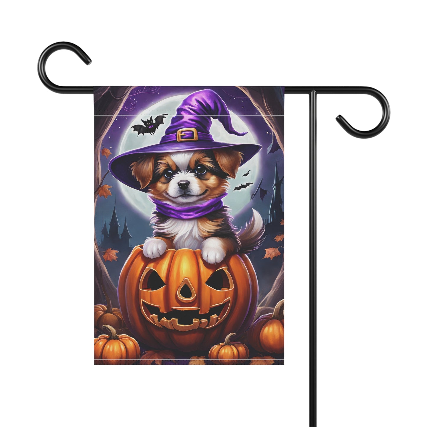 Adorable Puppy Halloween Garden Flag/ House Banner