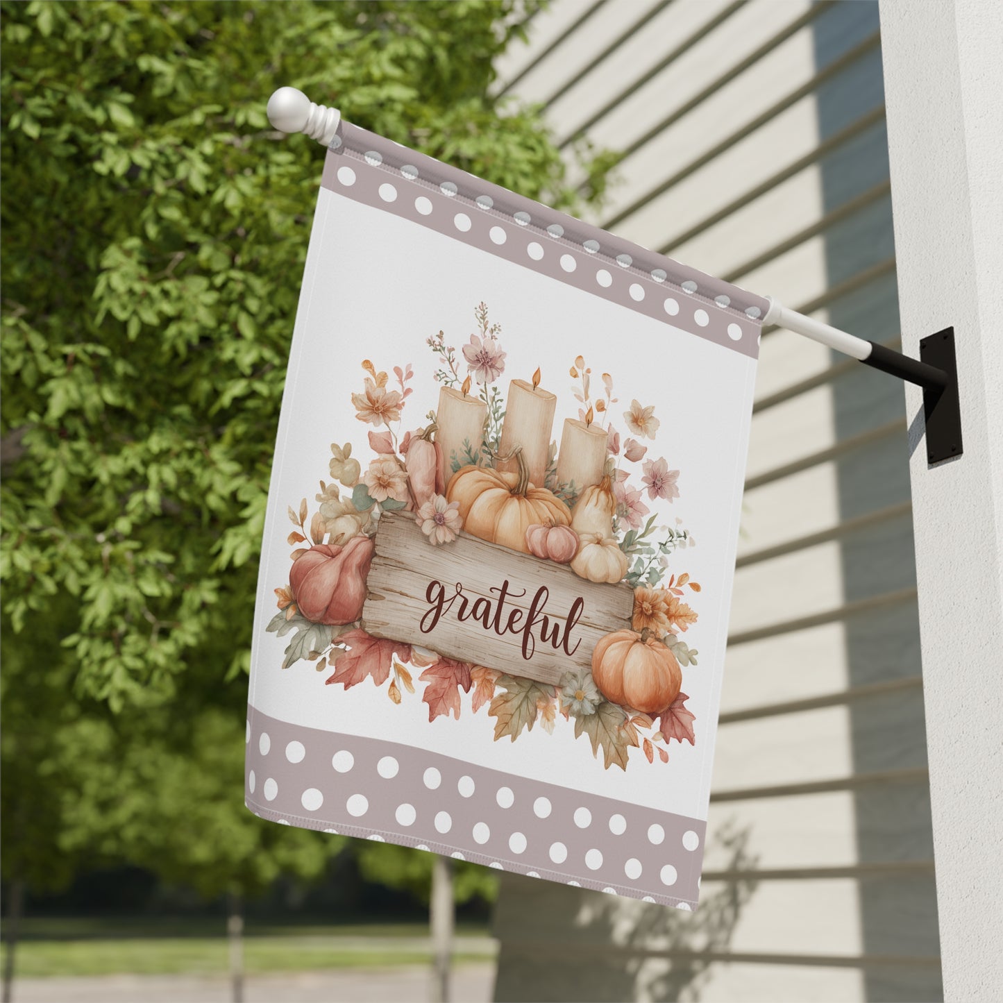 Grateful Autumn Garden Flag