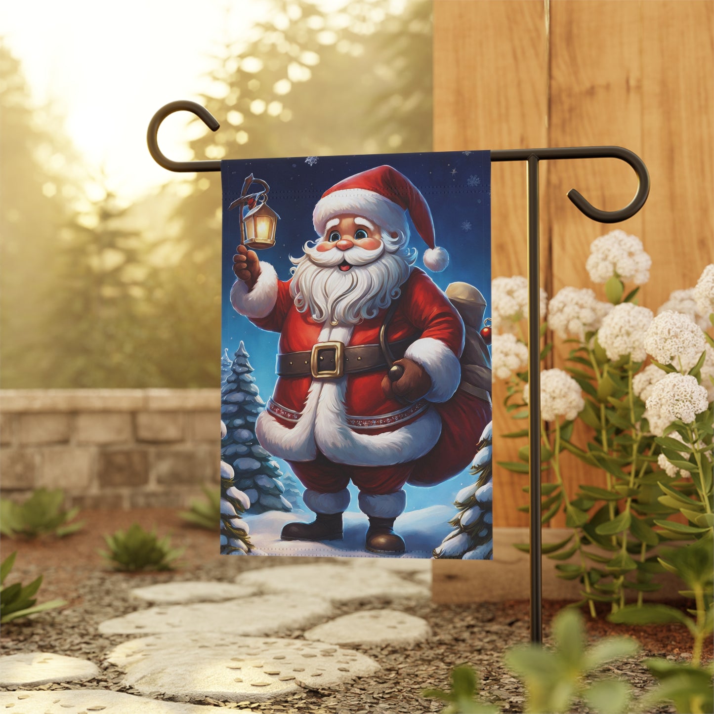Jolly Classic Santa Holiday Garden Flag/ House Banner