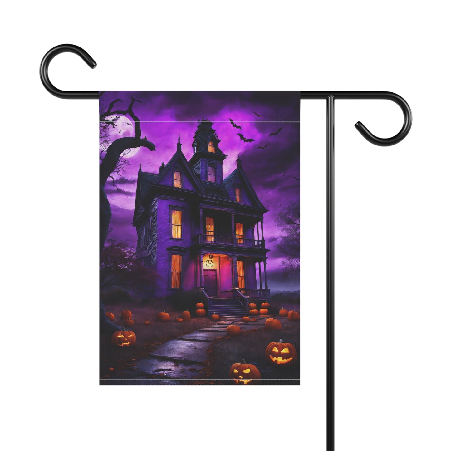 Halloween Creepy Mansion Garden Flag