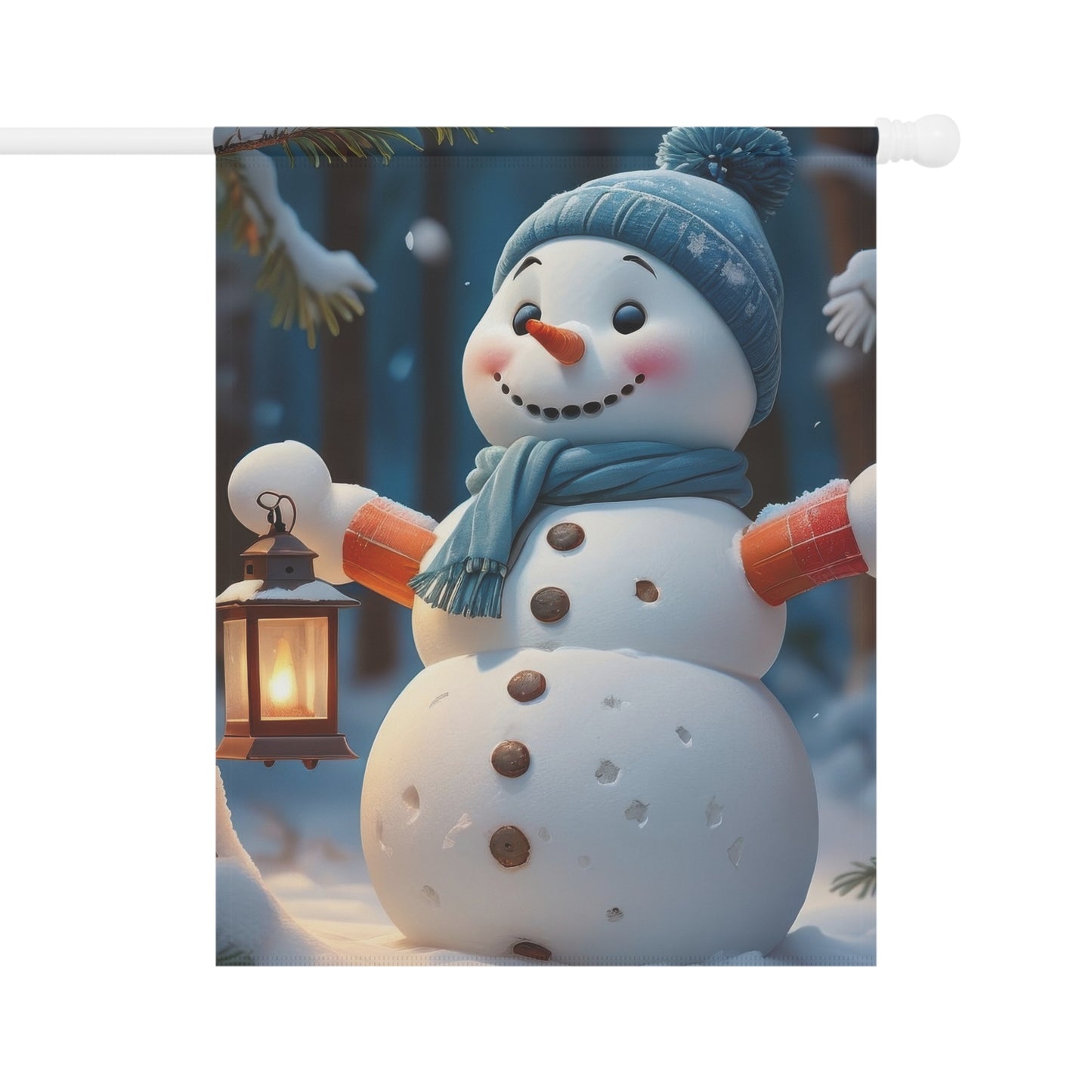Happy Snowman Garden Flag