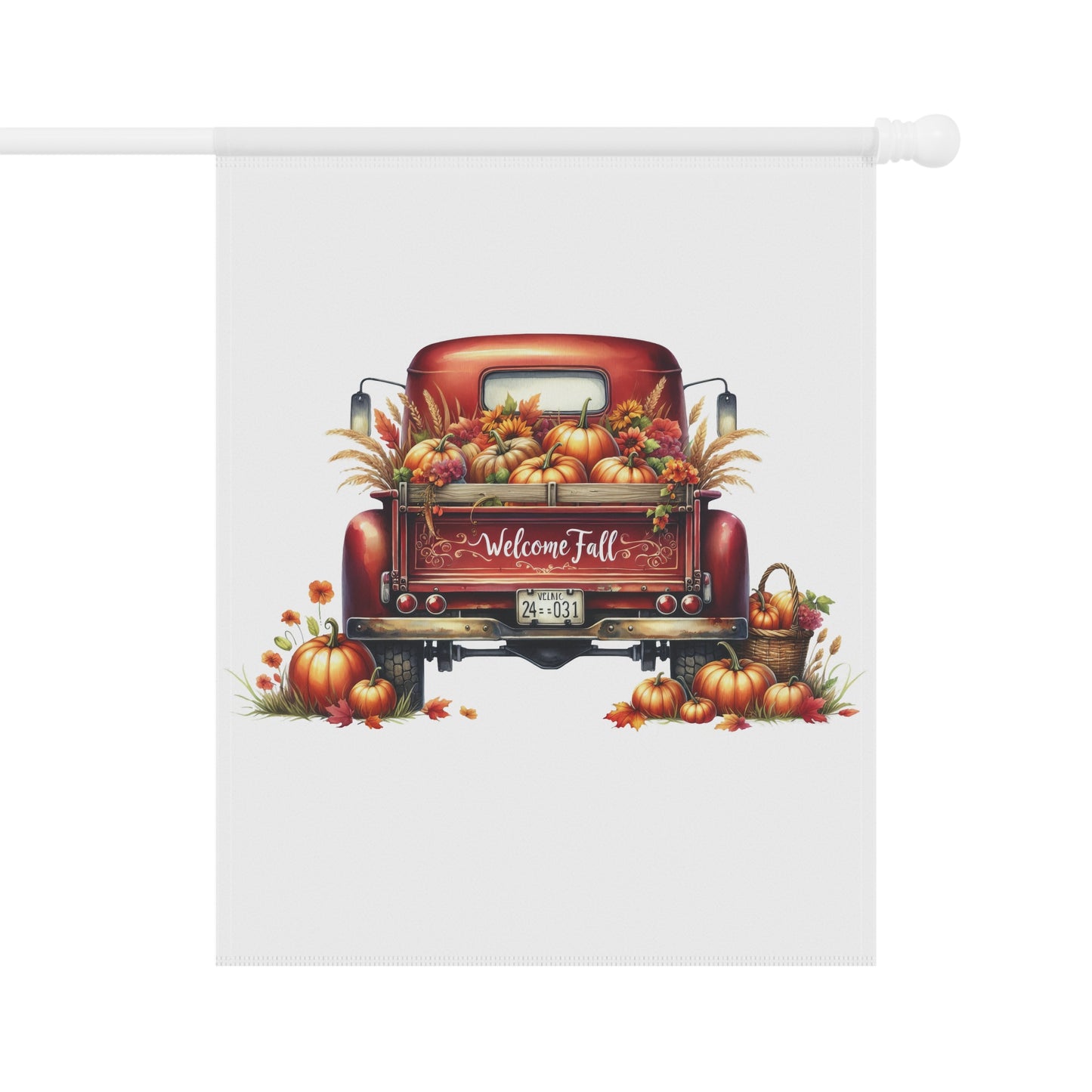 Vintage Truck Welcome Fall Flag