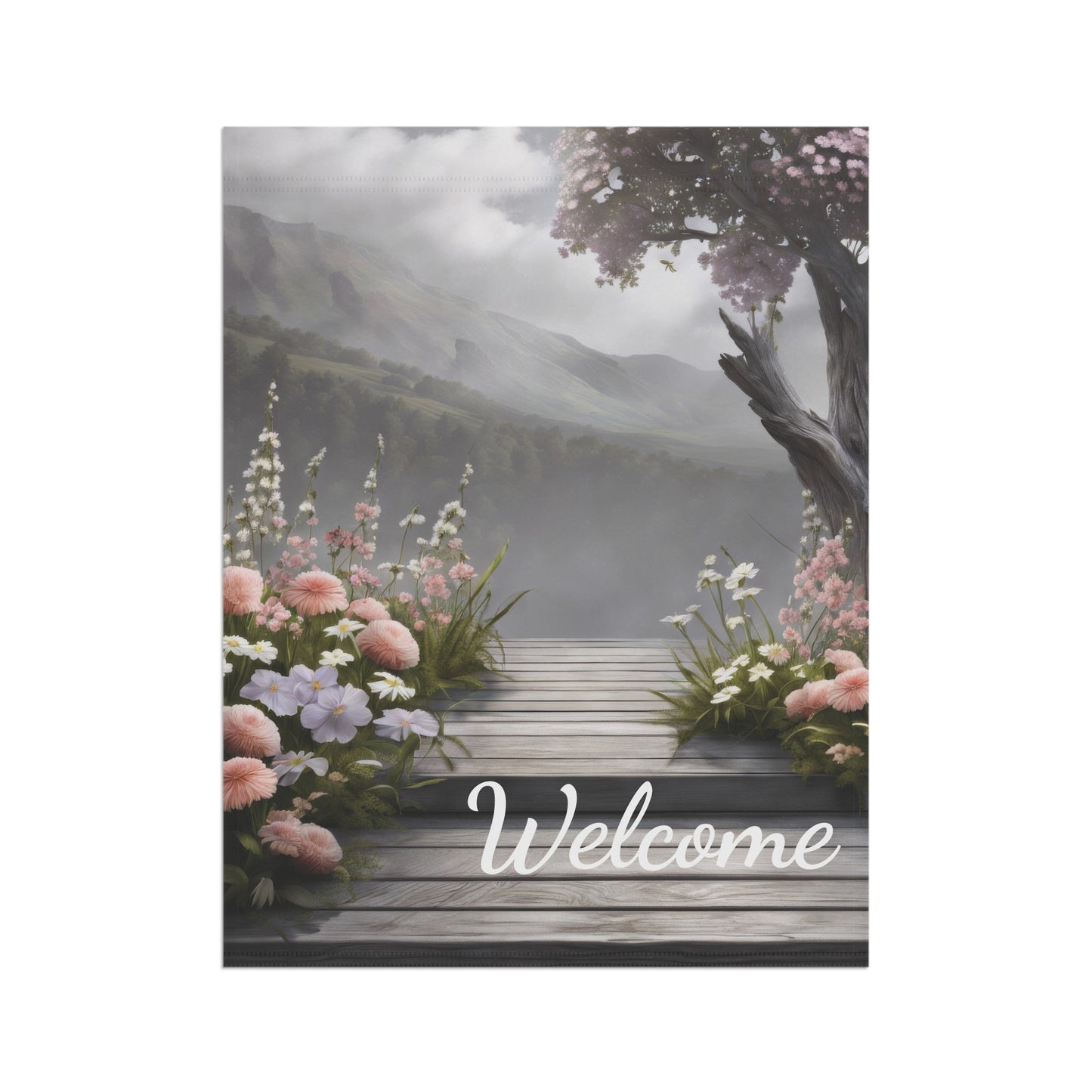 Mountain View Welcome Garden Flag