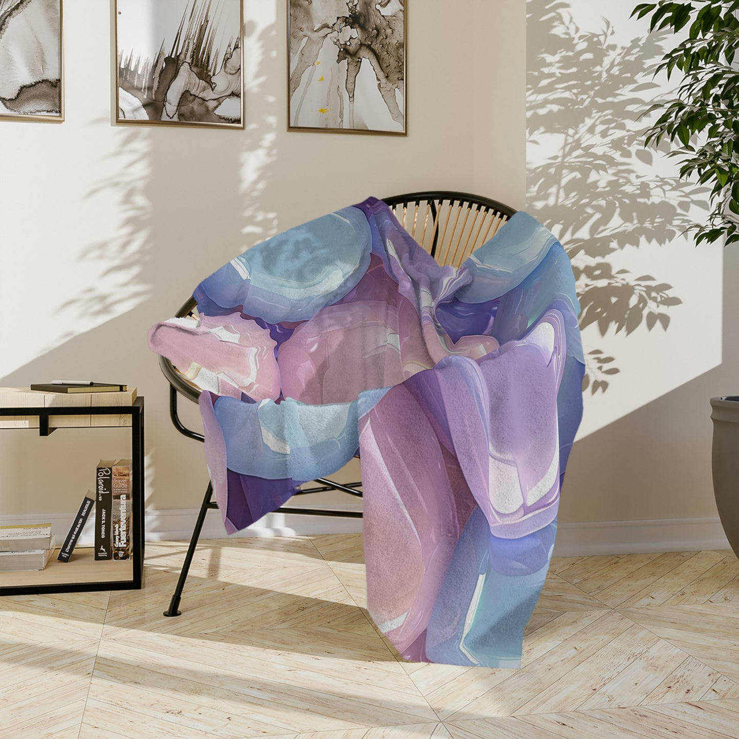 Glossy Pastel Candy Hearts Velveteen Blanket