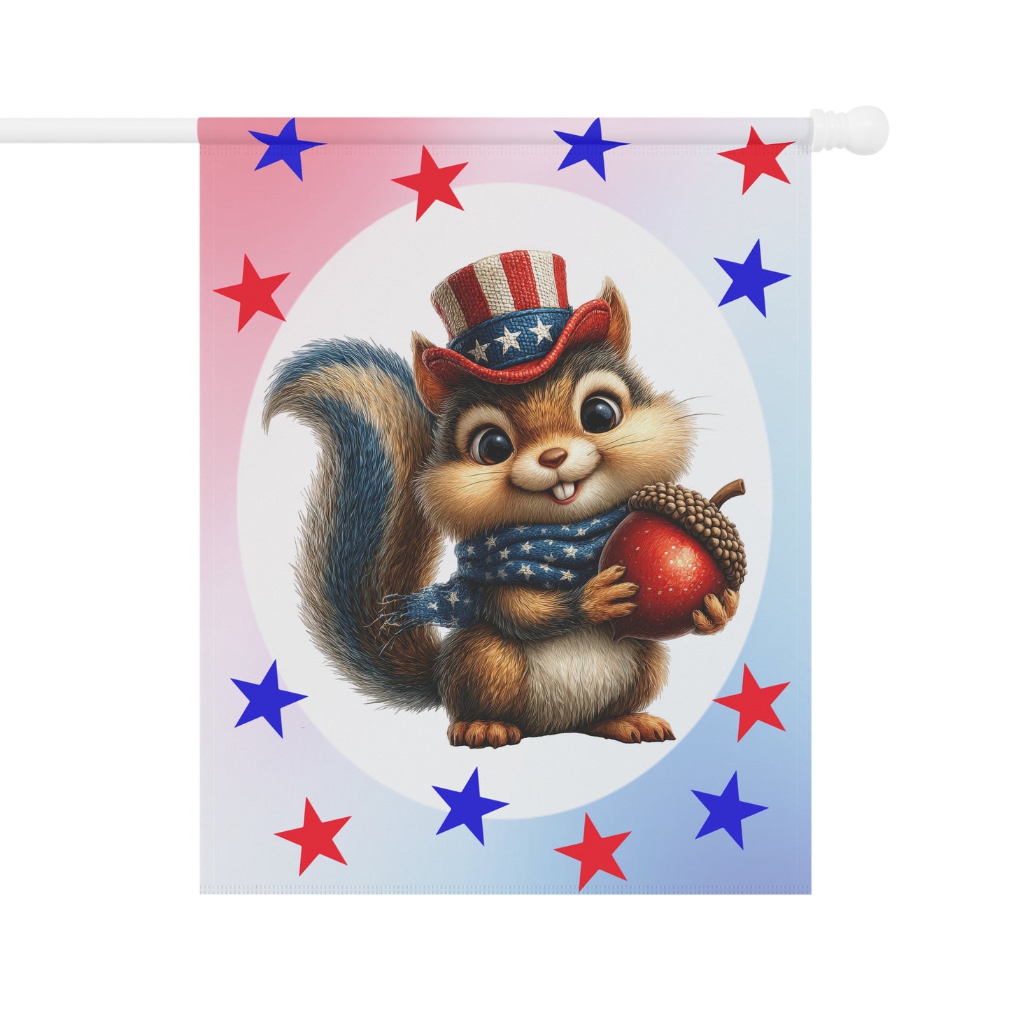 Patriotic squirrel 4thy of July Holiday Flag