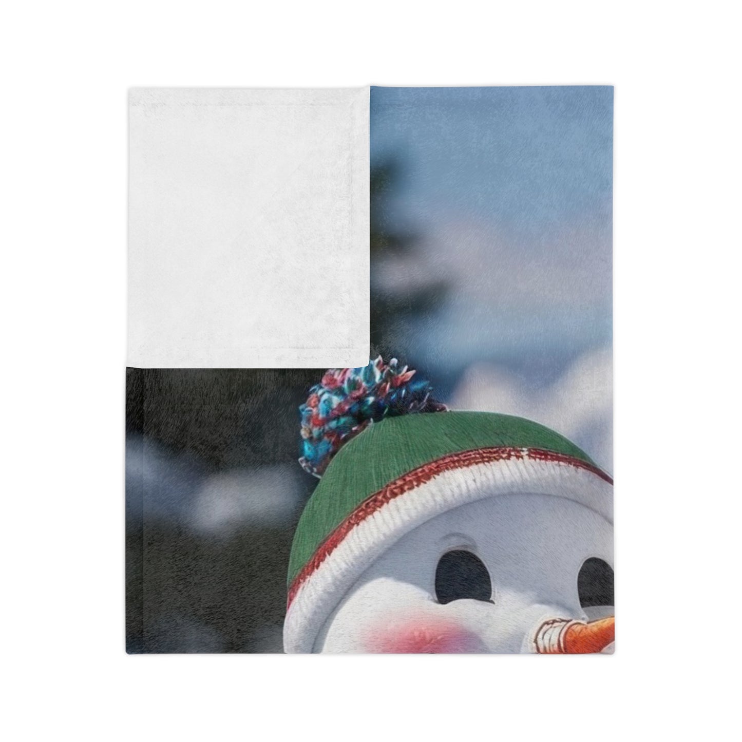 Snowman Family Velveteen Plush Christmas Blanket