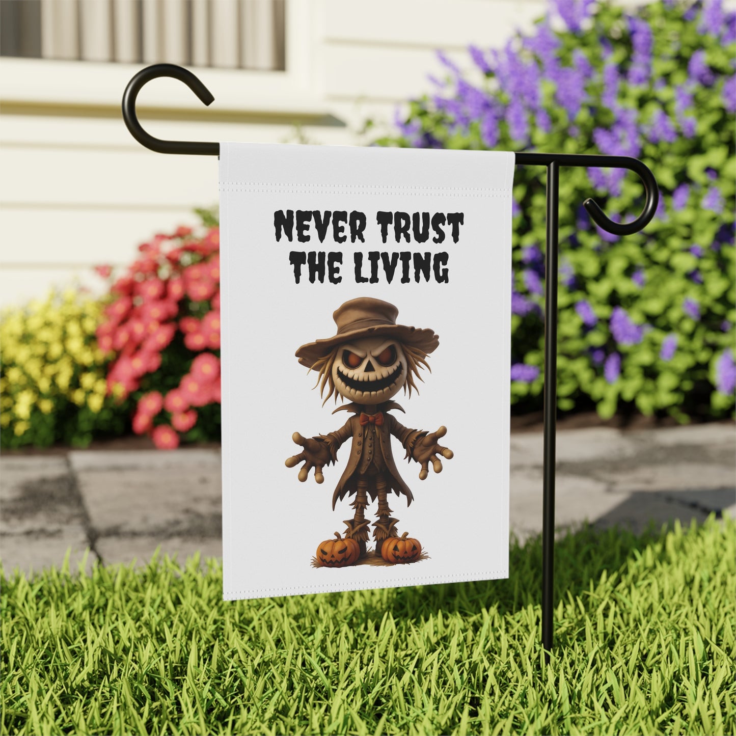 Creepy Zombie Scarecrow Garden Flag