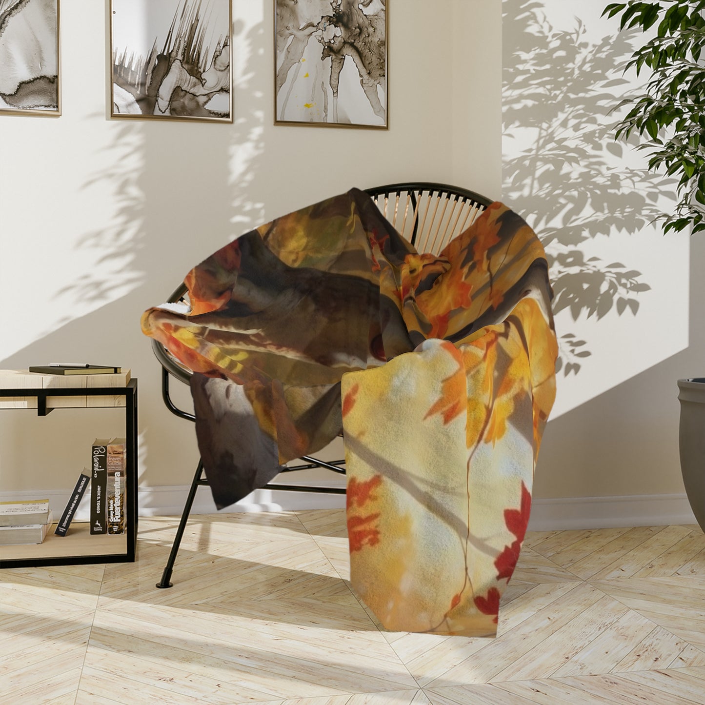 Cozy Autumn Forest Velveteen Blanket