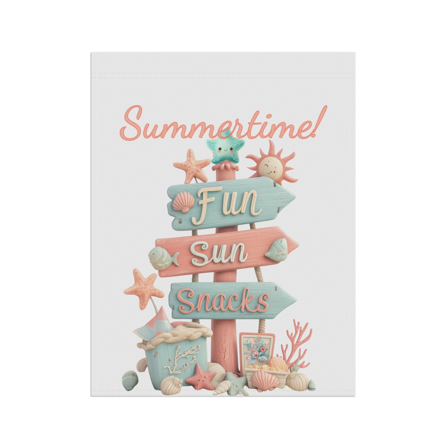 Summertime Sign Garden Flag