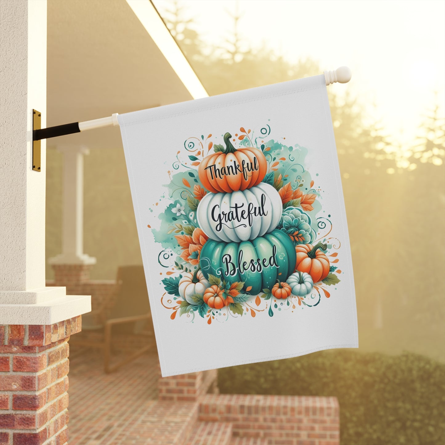 Thankful Grateful Blessed Garden Flag