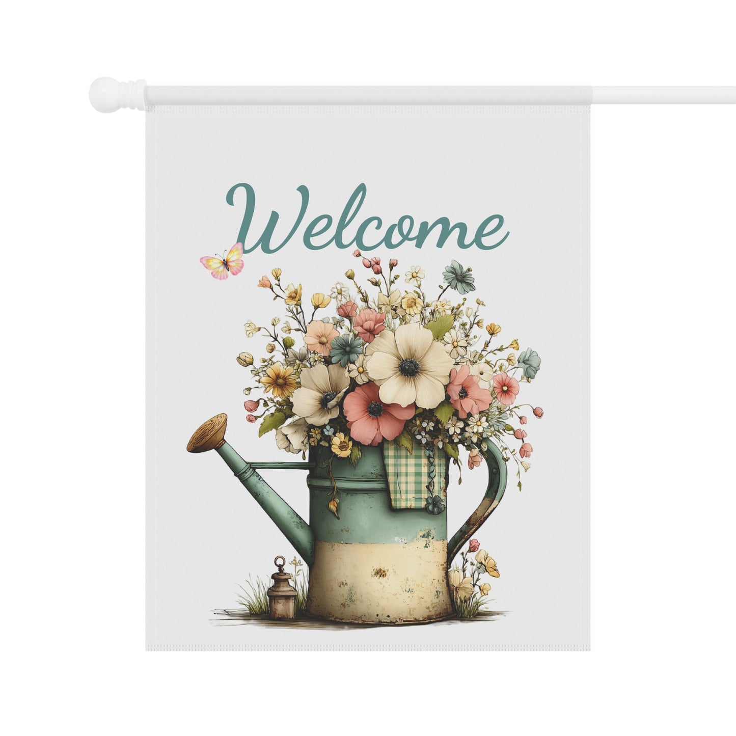 Welcome Floral Garden Flag