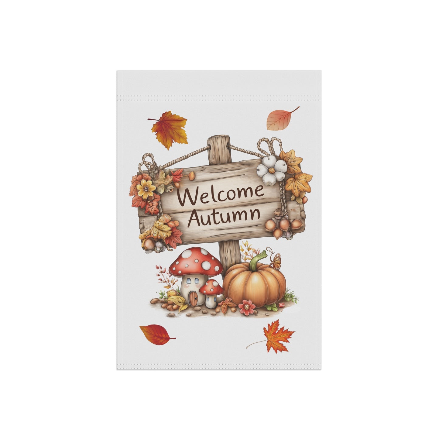 Whimsical Welcome Autumn Garden Flag
