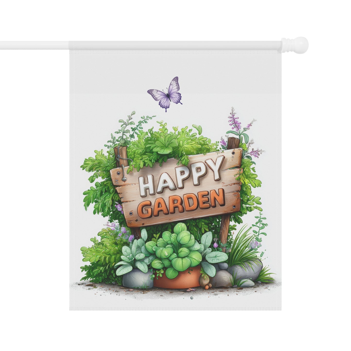 Cute "Happy Garden" Flag