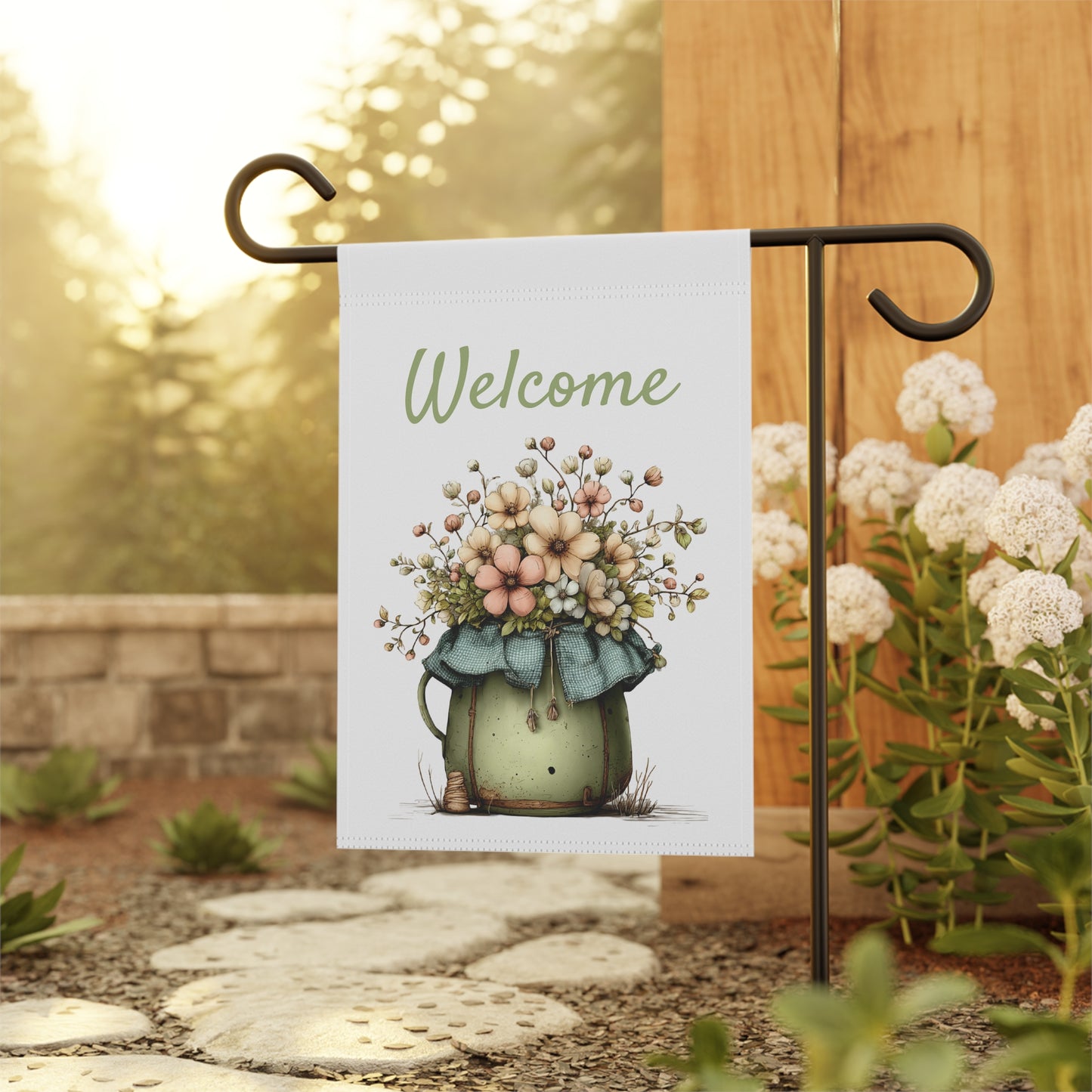 Rustic Jug Welcome Garden Flag