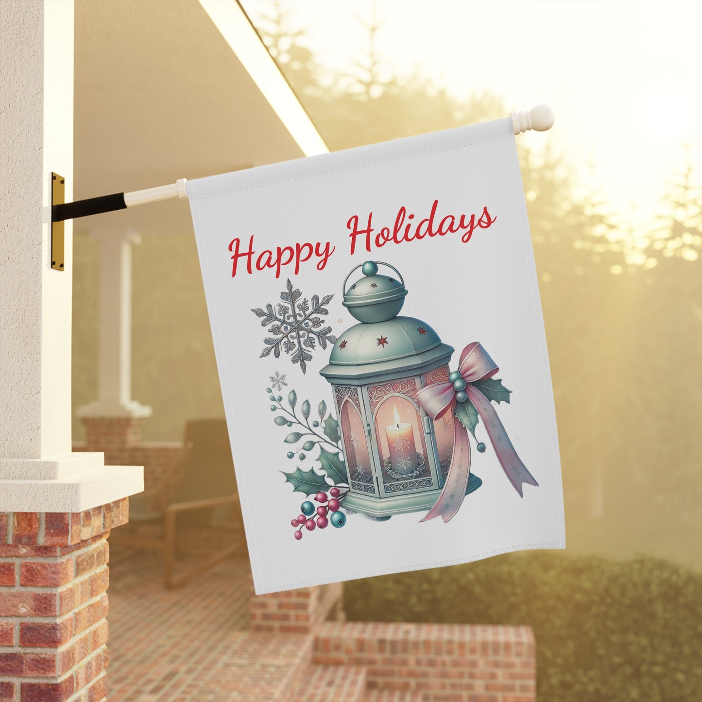 Joyful Holiday Lantern Garden Flag