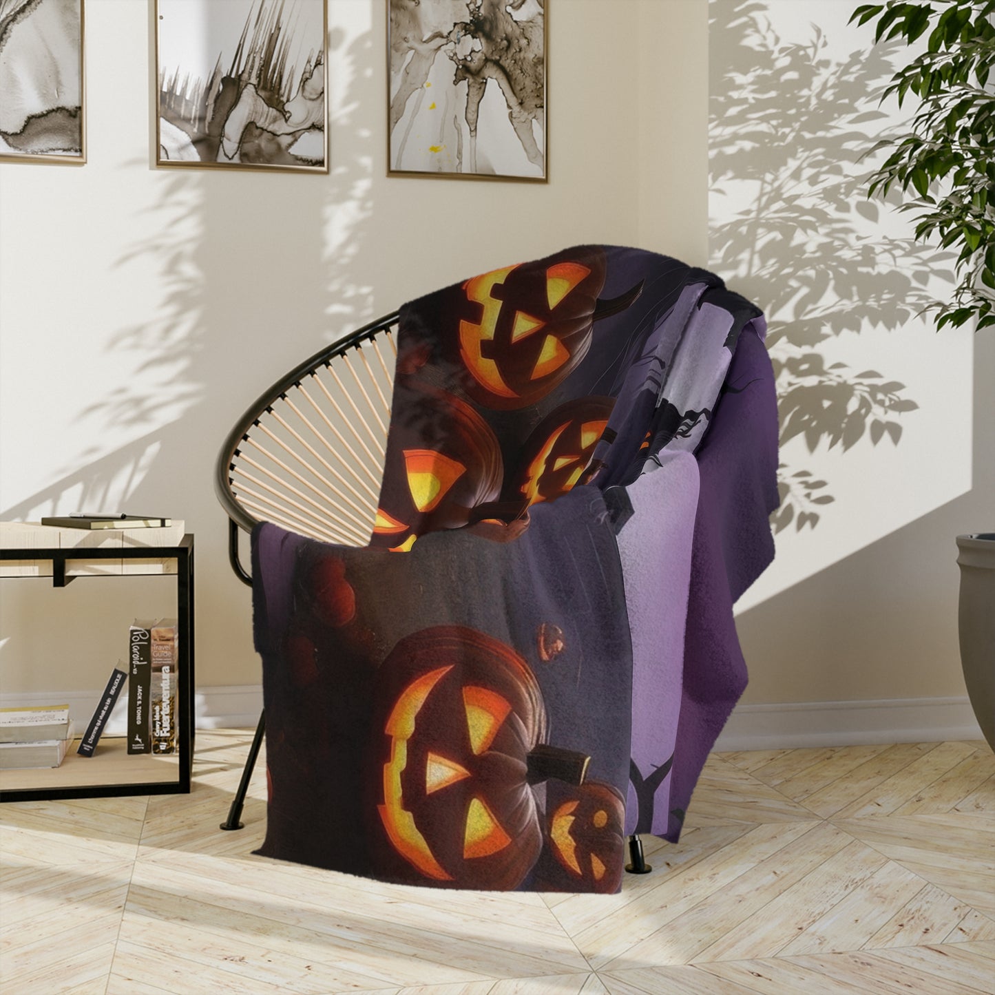 Spooky Haunted House Velveteen Blanket