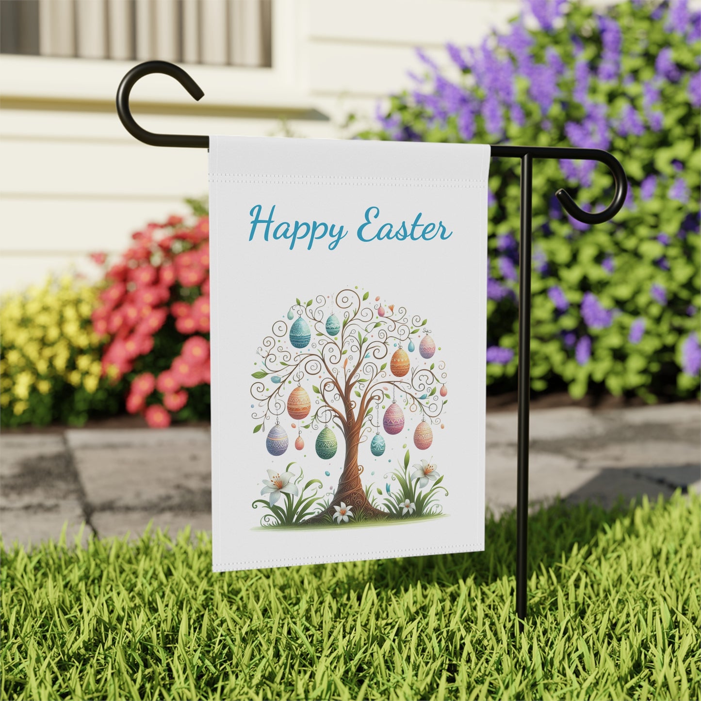 Cute Easter Egg Tree Garden Flag