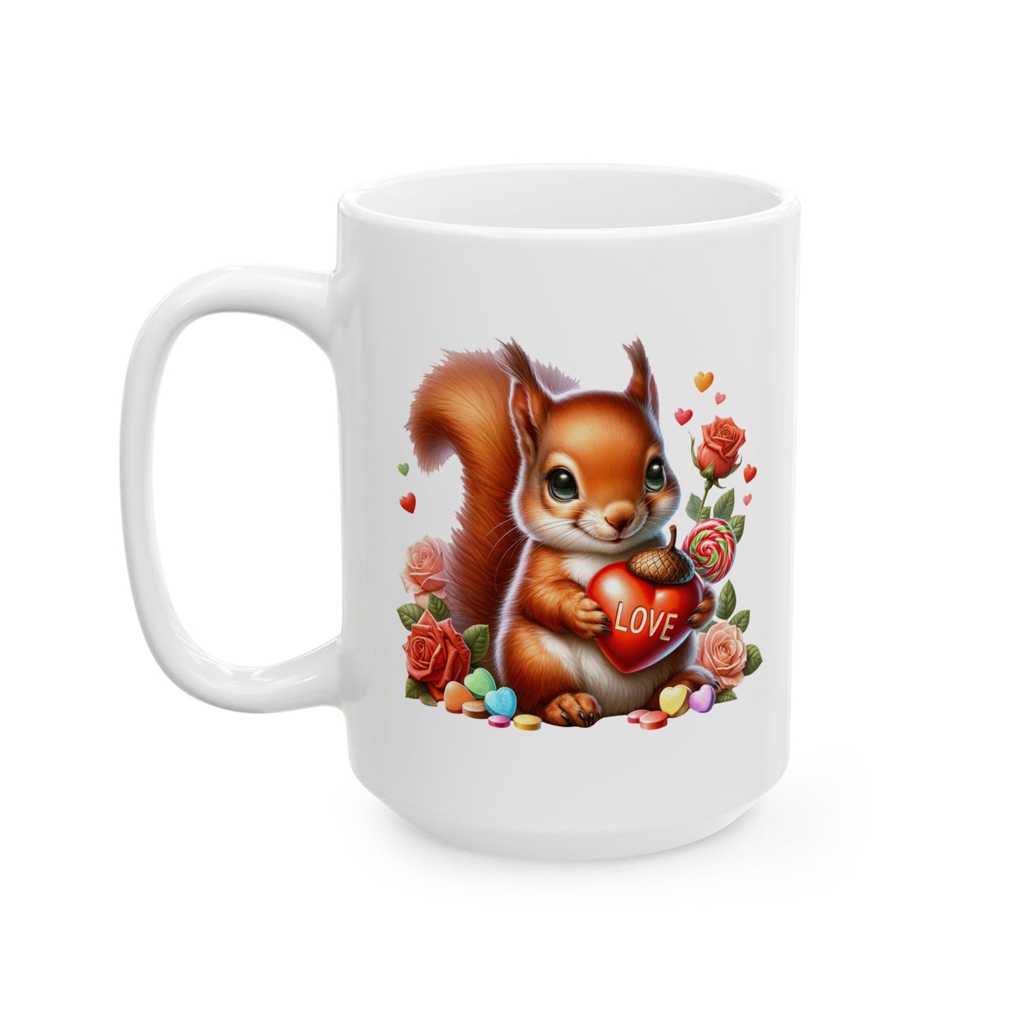 Adorable Squirrel "LOVE" Coffee Mug