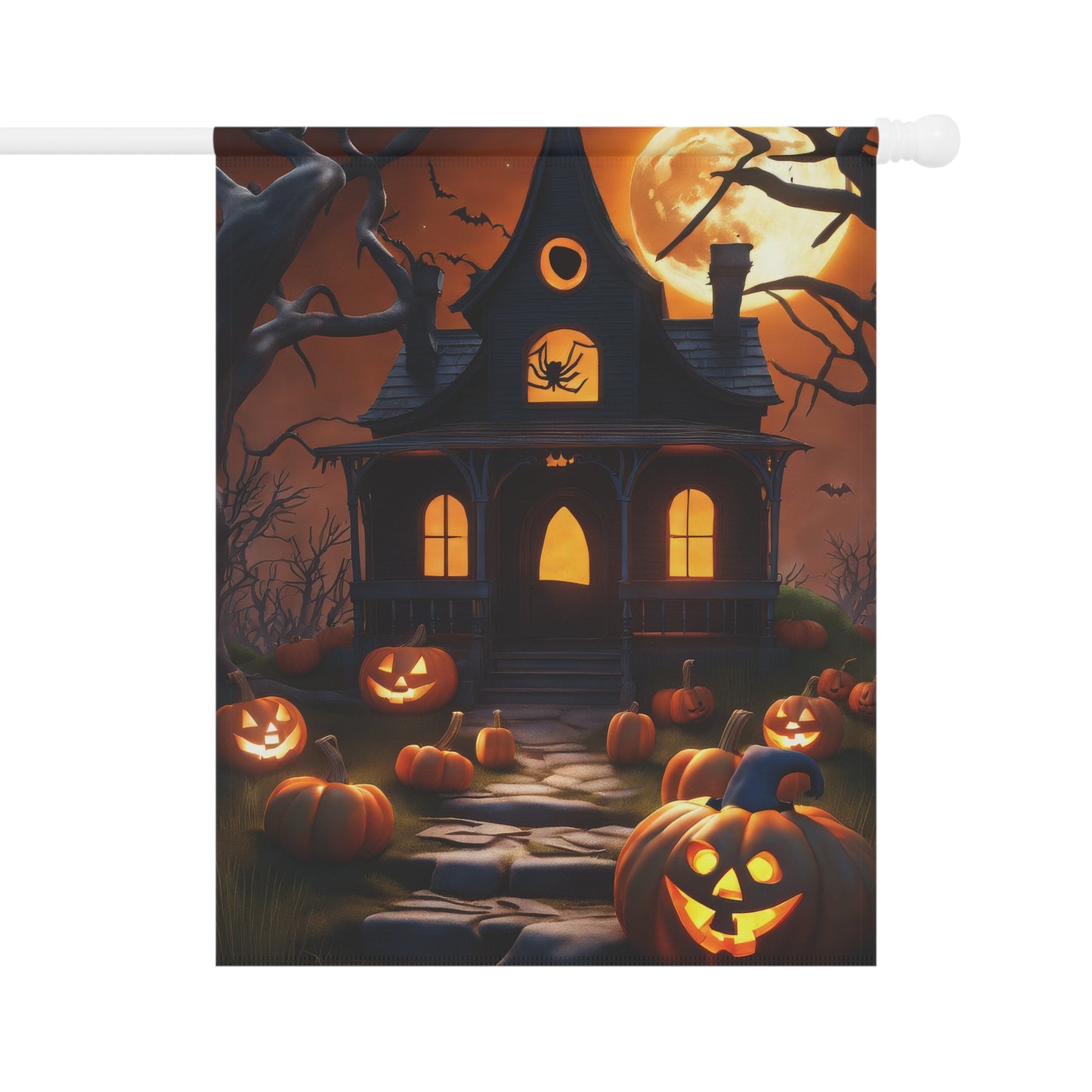 Eerie Halloween Haunted House Garden Flag/House Banner