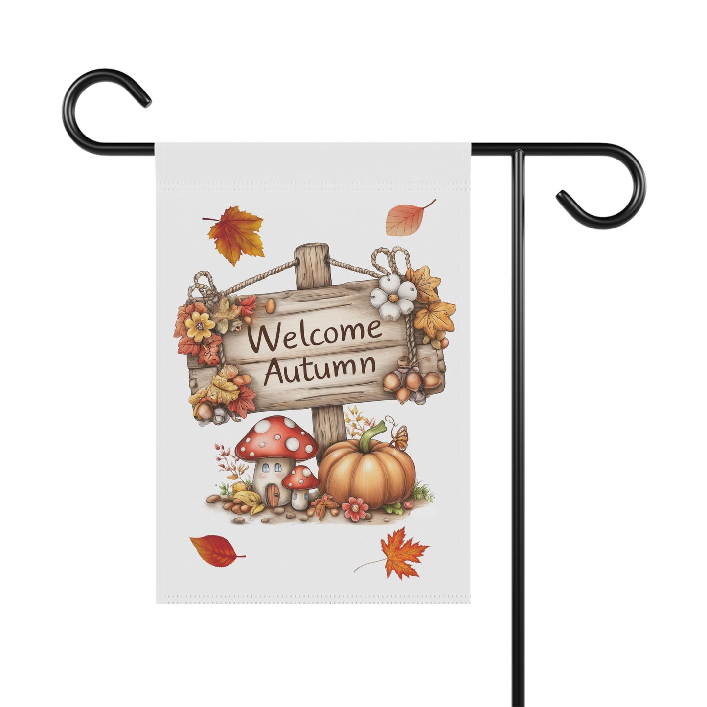Whimsical Welcome Autumn Garden Flag