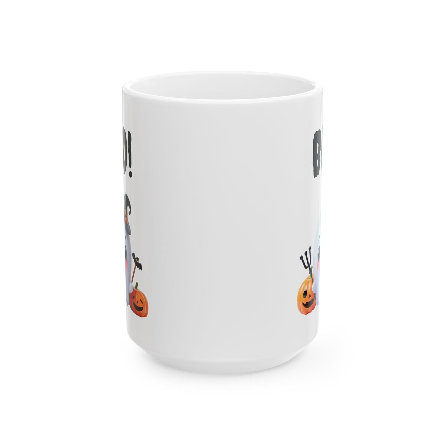 BOO!" Cute Ghost & Witch Hat Coffee Mug
