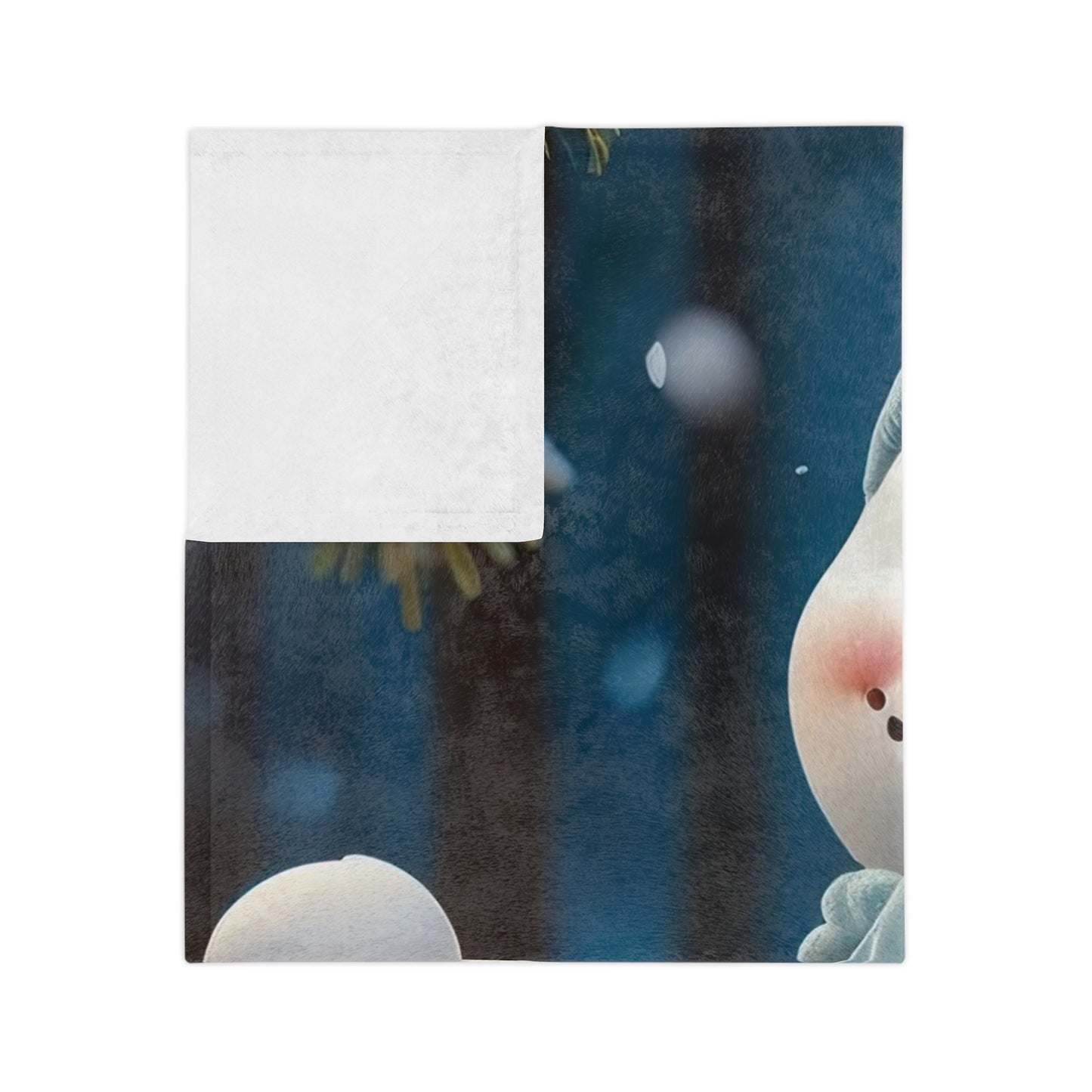 Smiling Snowman with Lantern Winter Velveteen Plush Blanket