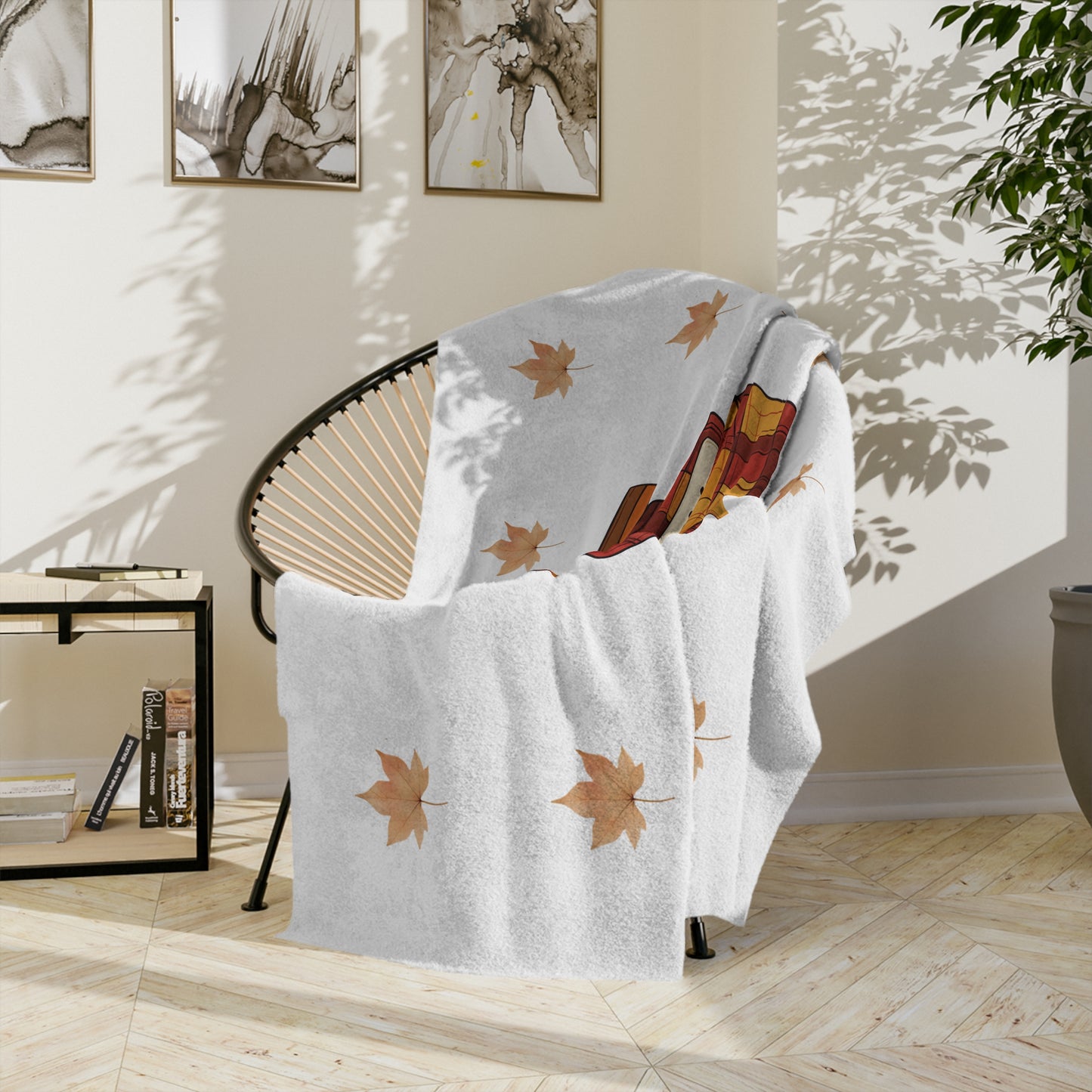Happy Autumn Gnome Velveteen Blanket