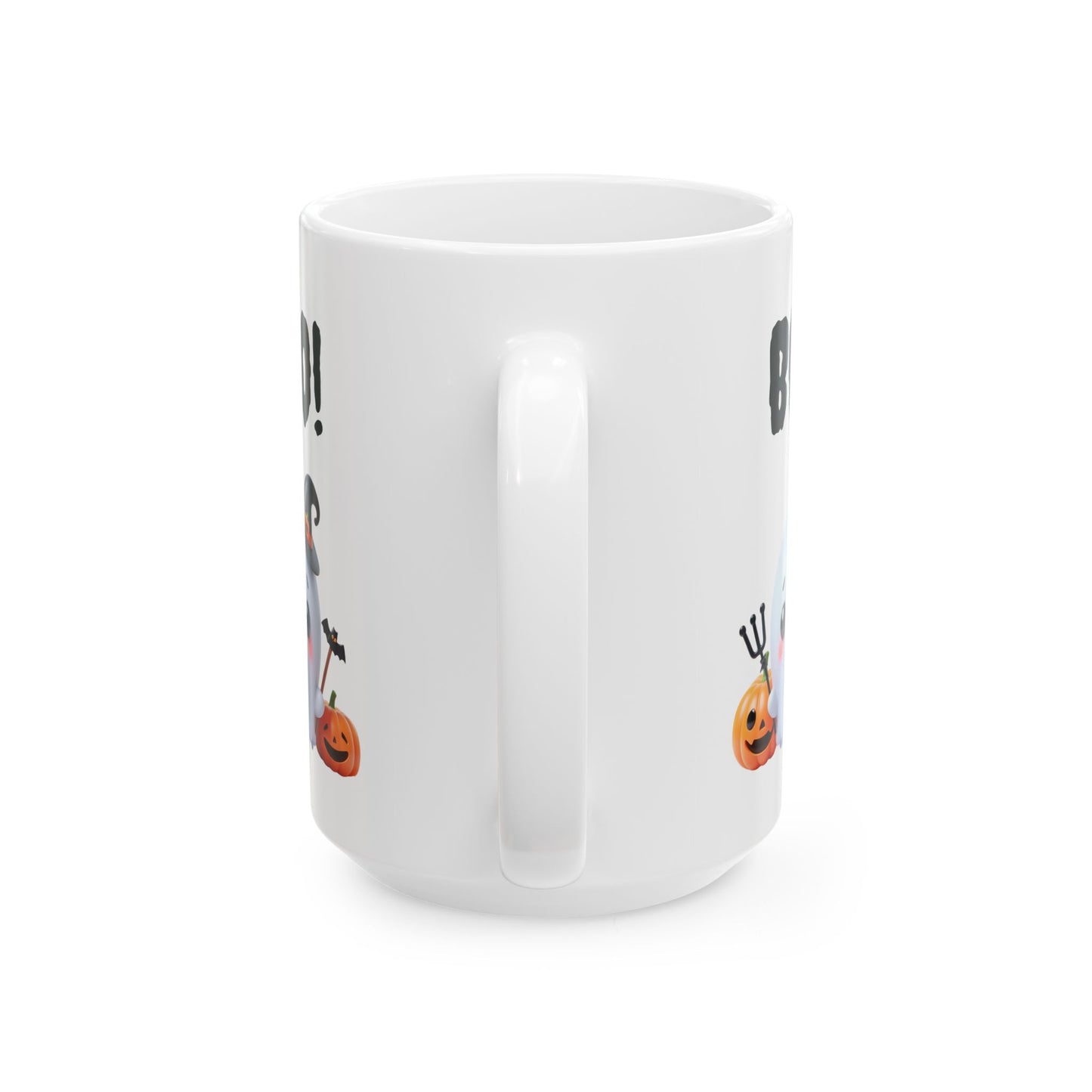BOO!" Cute Ghost & Witch Hat Coffee Mug