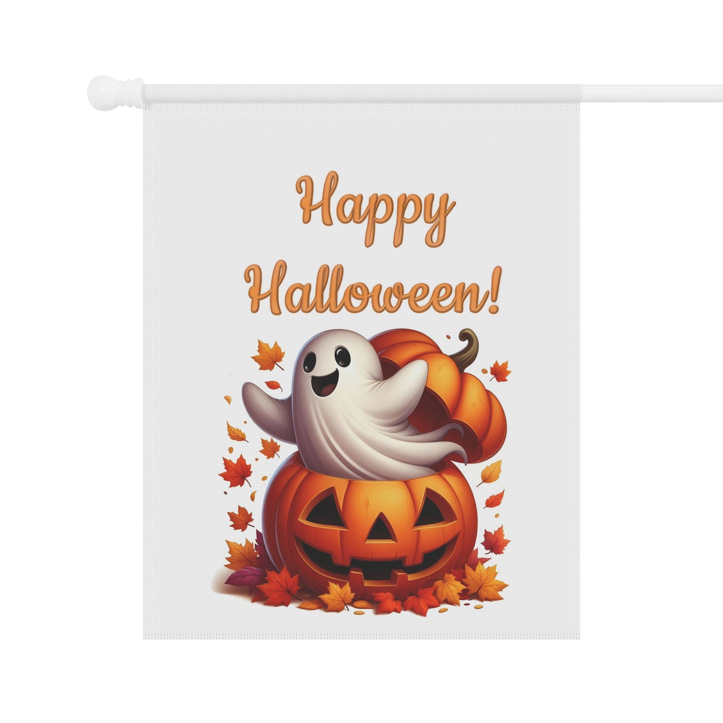Happy Halloween! Ghost and Pumpkin Garden Flag