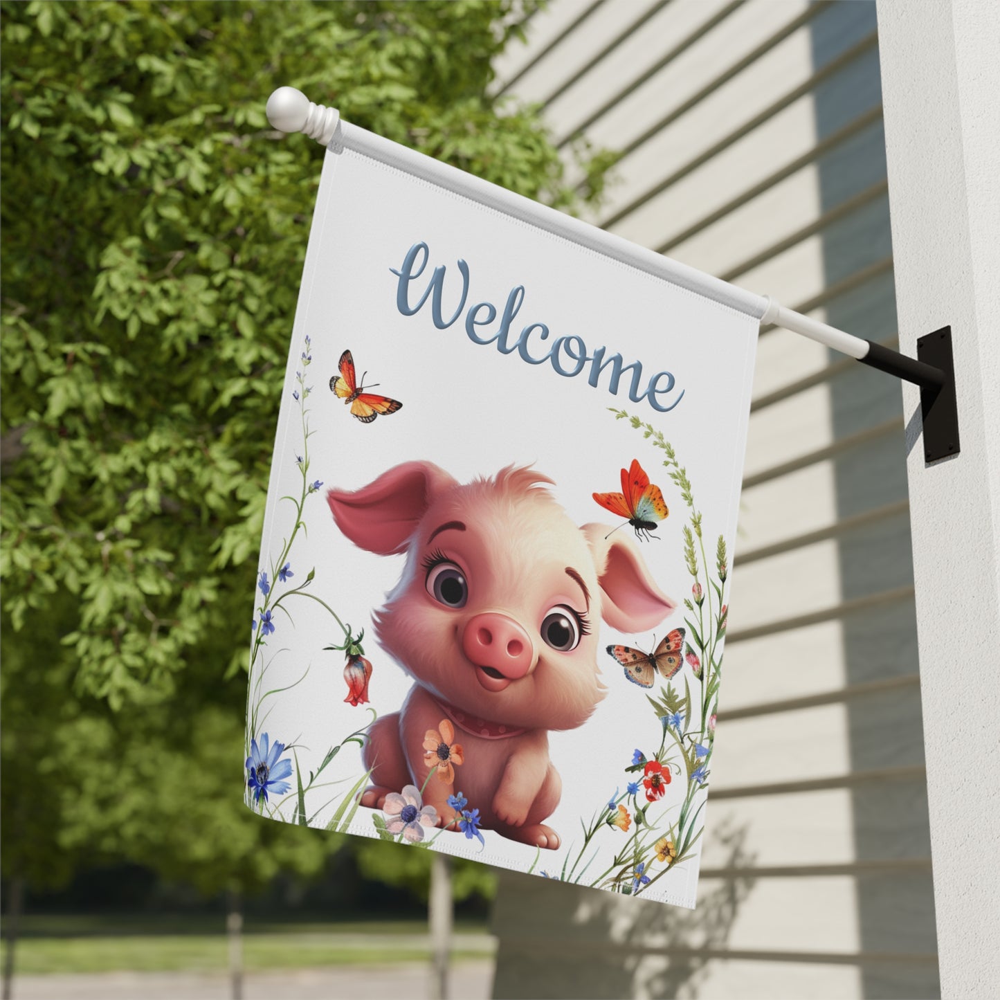 Sweet Little Pig Garden Flag