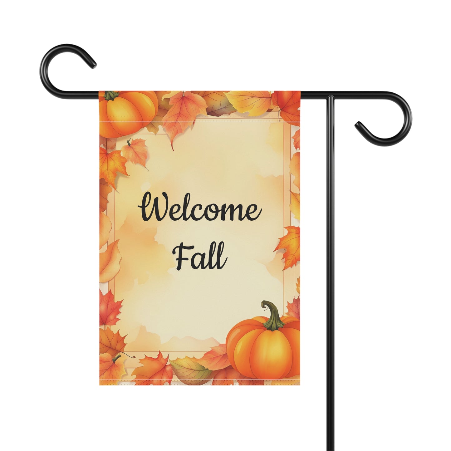 Autumn Leaves & Pumpkin Welcome Fall Garden Flag