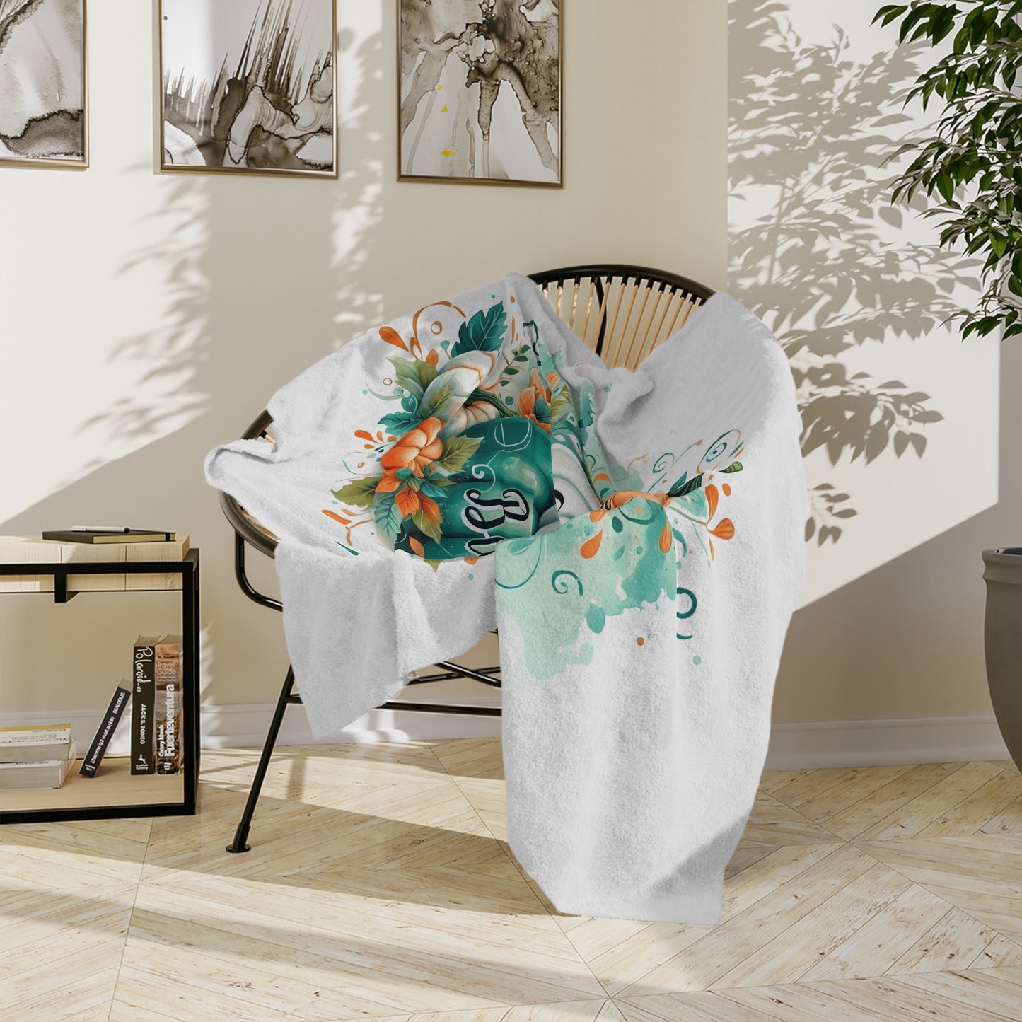 Thankful Grateful Blessed Pumpkin Stack Velveteen Blanket