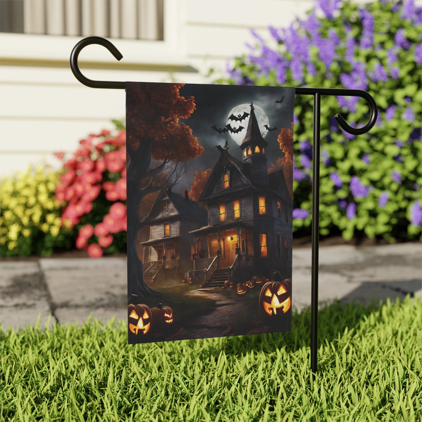 Creepy Halloween House Garden Flag/ House Banner