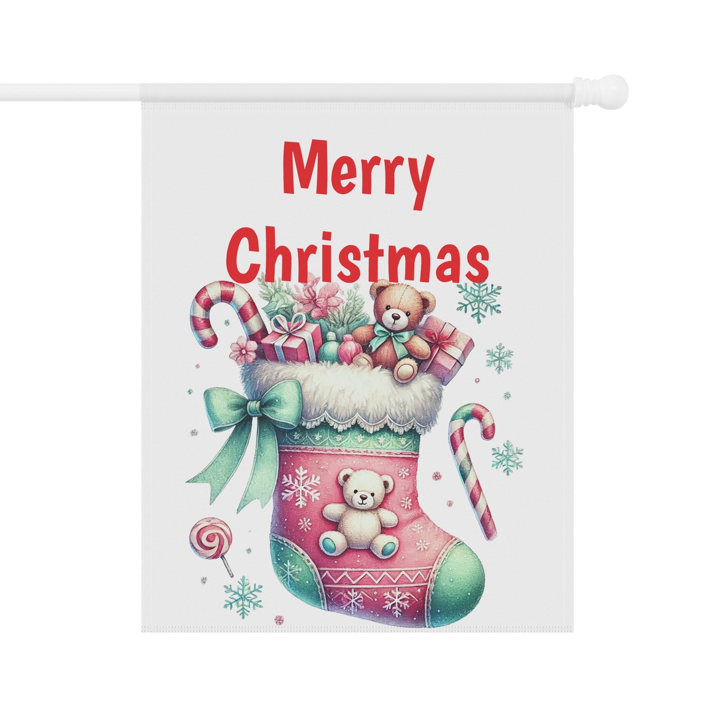 Colorful Christmas Stocking Garden Flag